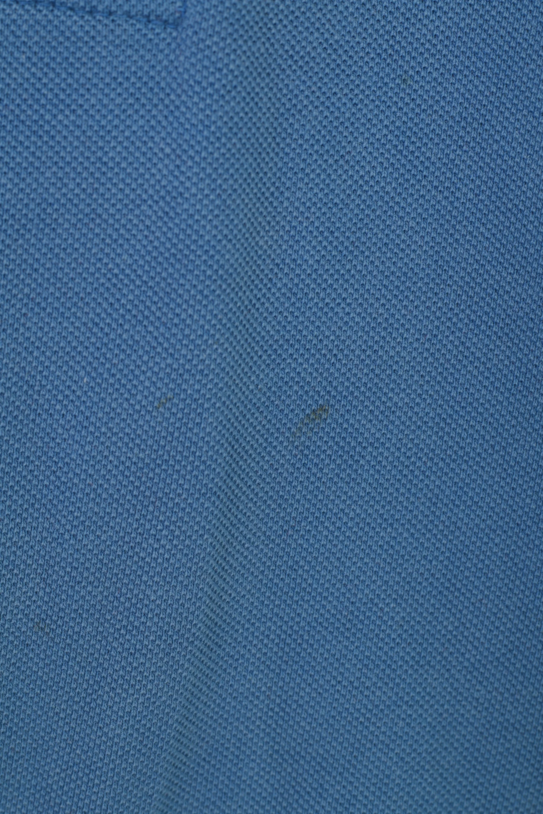 Nike Men M Polo Shirt Blue Cotton 90s Collar Sport Vintage Short Sleeve Top - Image 6