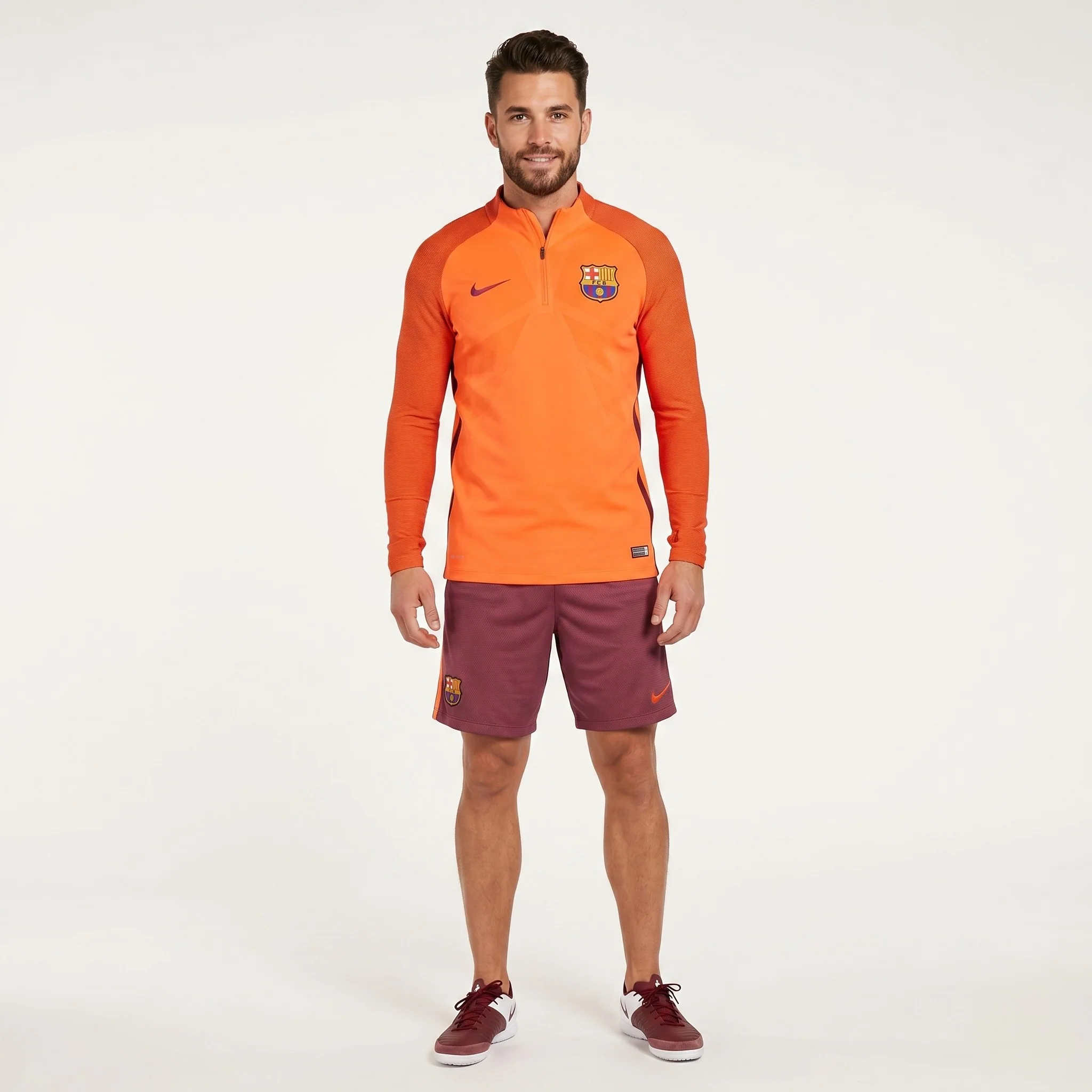 Nike Men M Shirt Neon Orange FC Barcelona Aeroswift Jersey Sportswear Top
