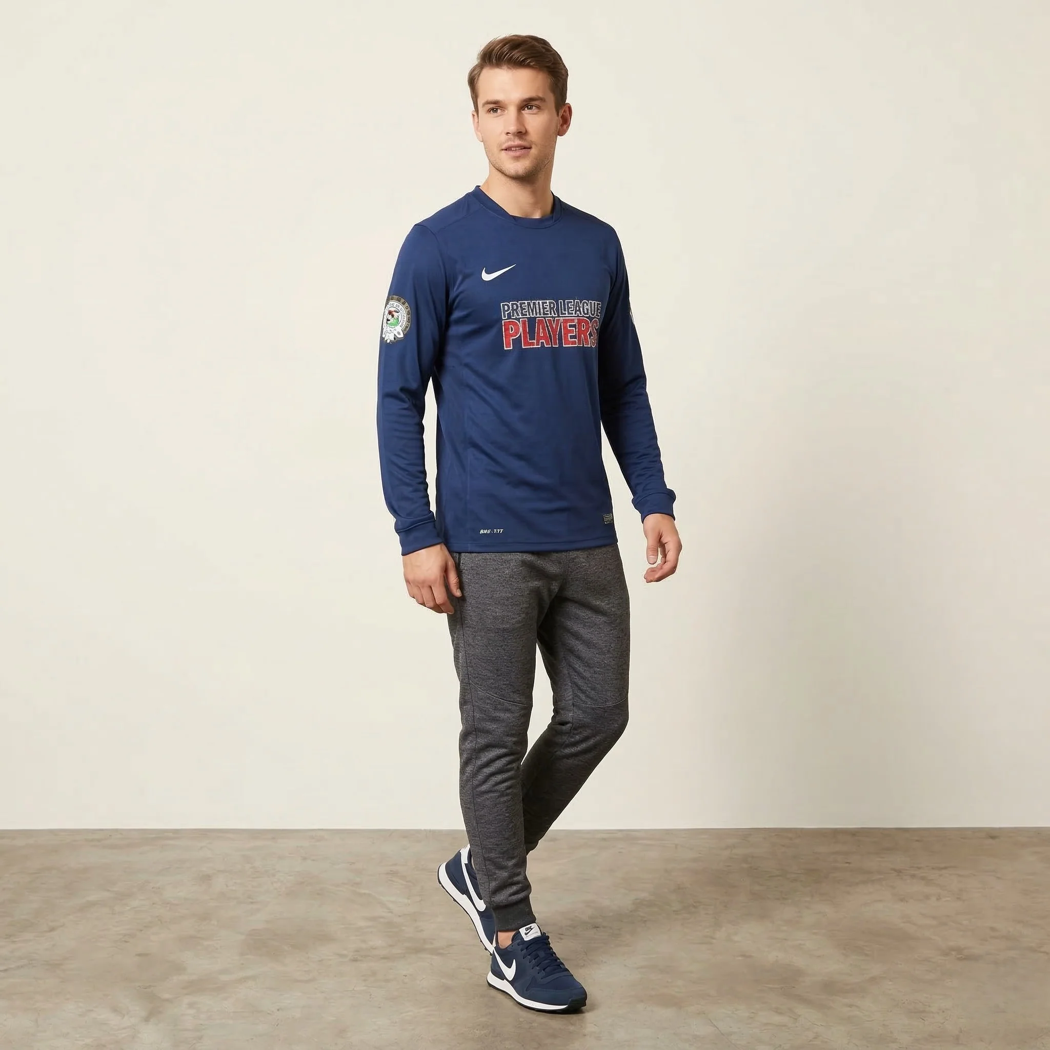 Nike Men S Shirt Navy Premier League Players Long Sleeve Footballers Association Top