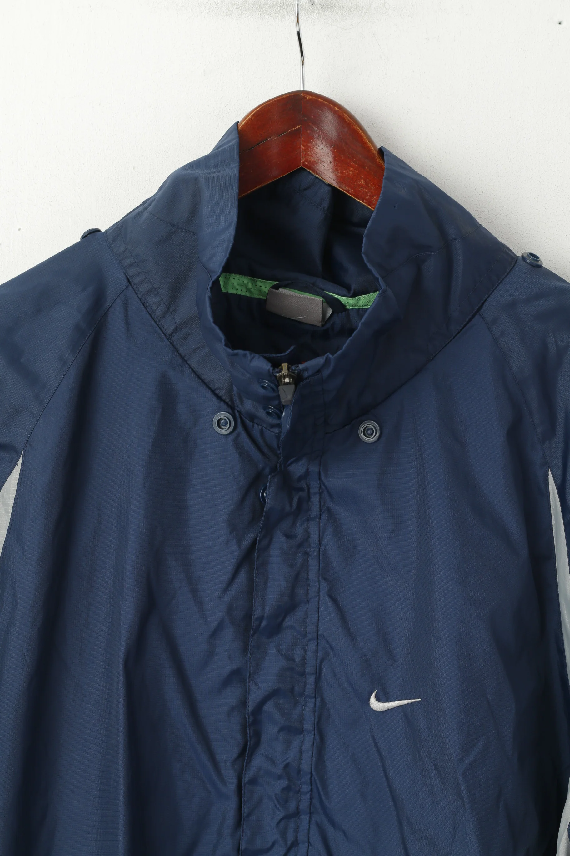 Nike Men XL 188 Jacket Navy Lightweight Vintage Run Sportswear Zip Up Top - Image 3