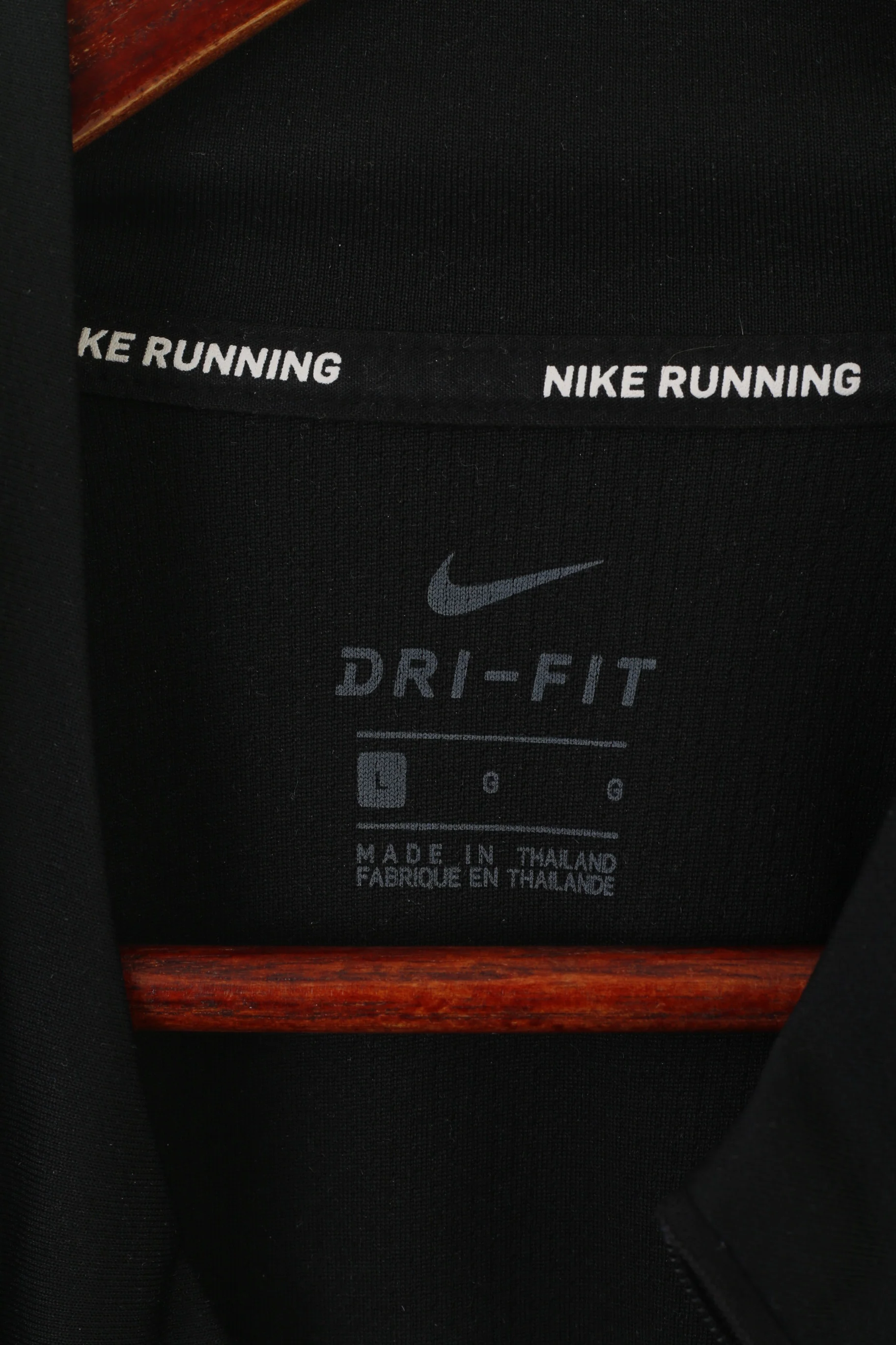 Nike Running Men L Shirt Black Dri-Fit Sportswear Active Long Sleeve Top - Image 5