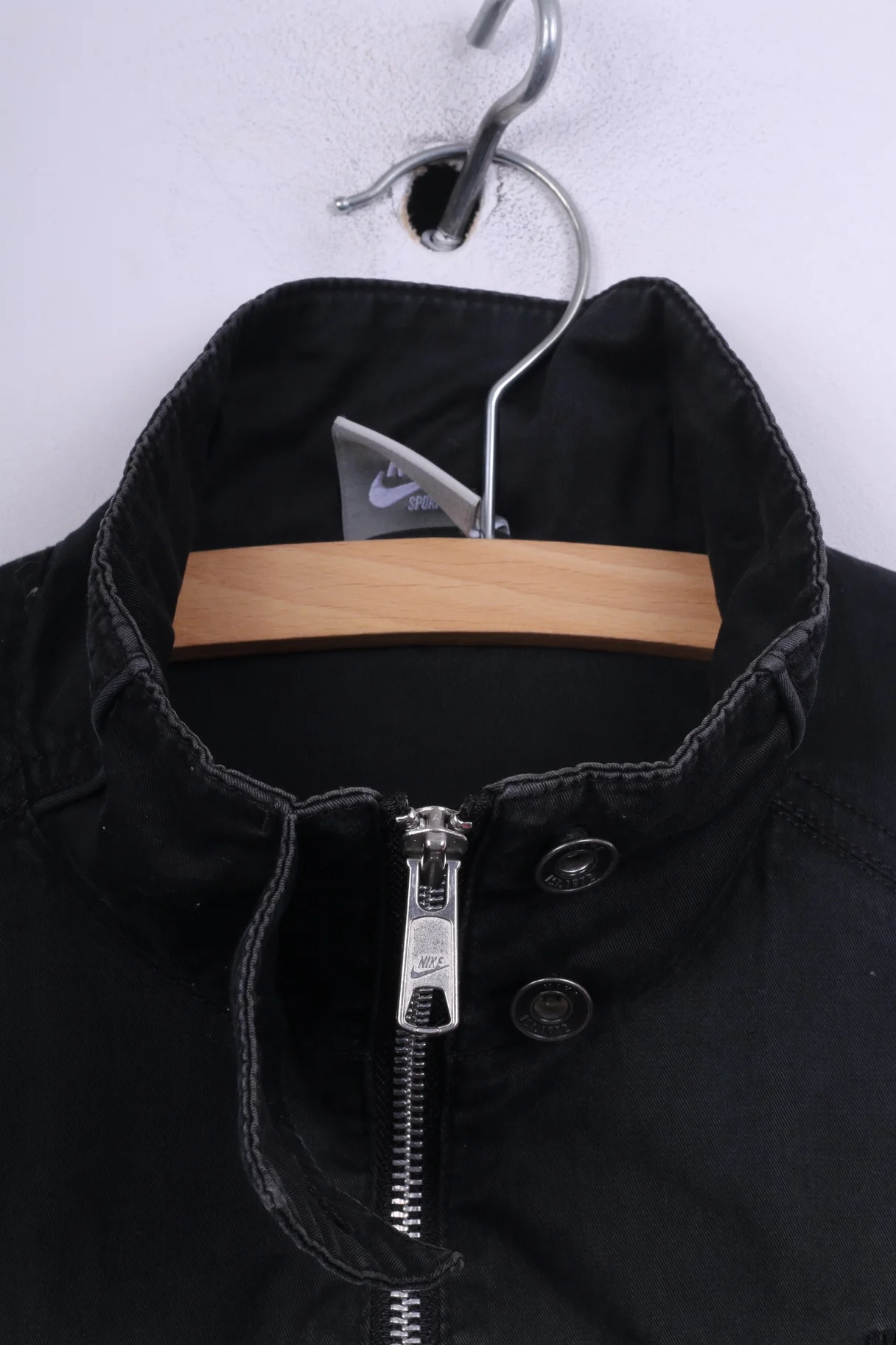 Nike Sportswear Womens L 14/16 Jacket Black Cotton Full Zipper Pocket - Image 2