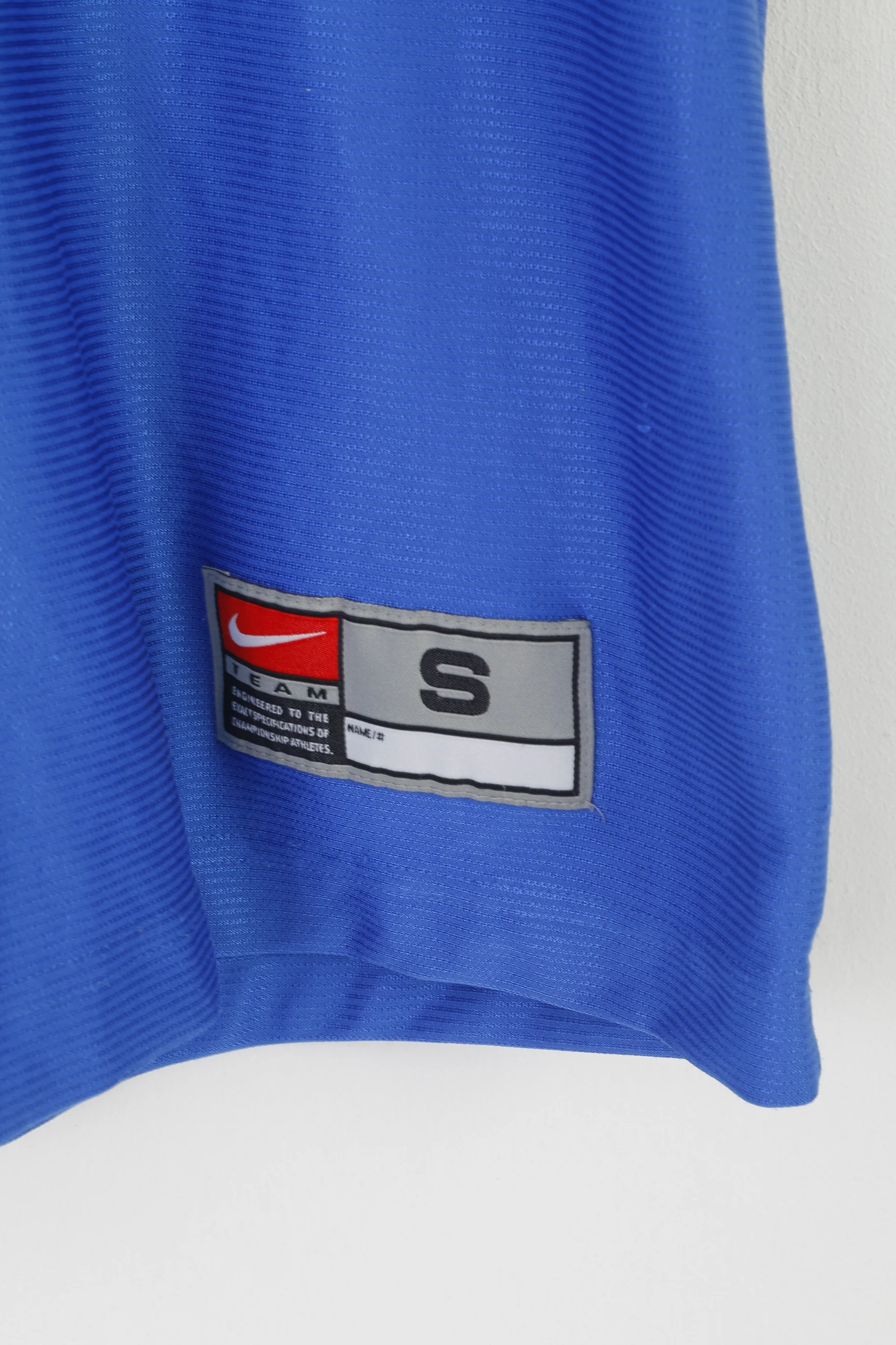 Nike Team Men S Polo Shirt Blue Shiny Vintage Sportswear Logo 90s Jersey Top - Image 3