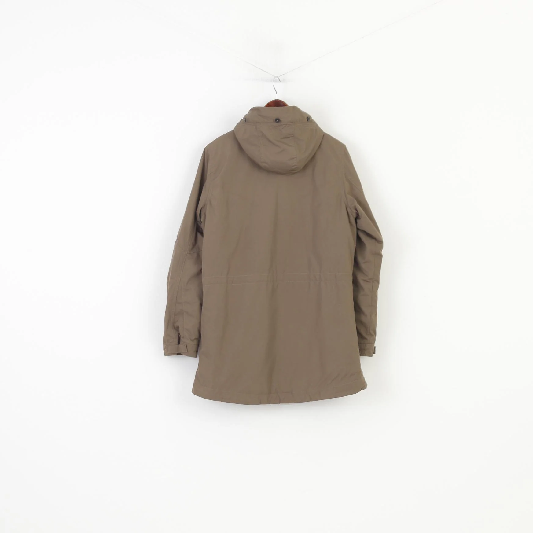 Nike Woman L Jacket Khaki Ful Zipper Hood Padded Pockets Vintage Top - Image 7