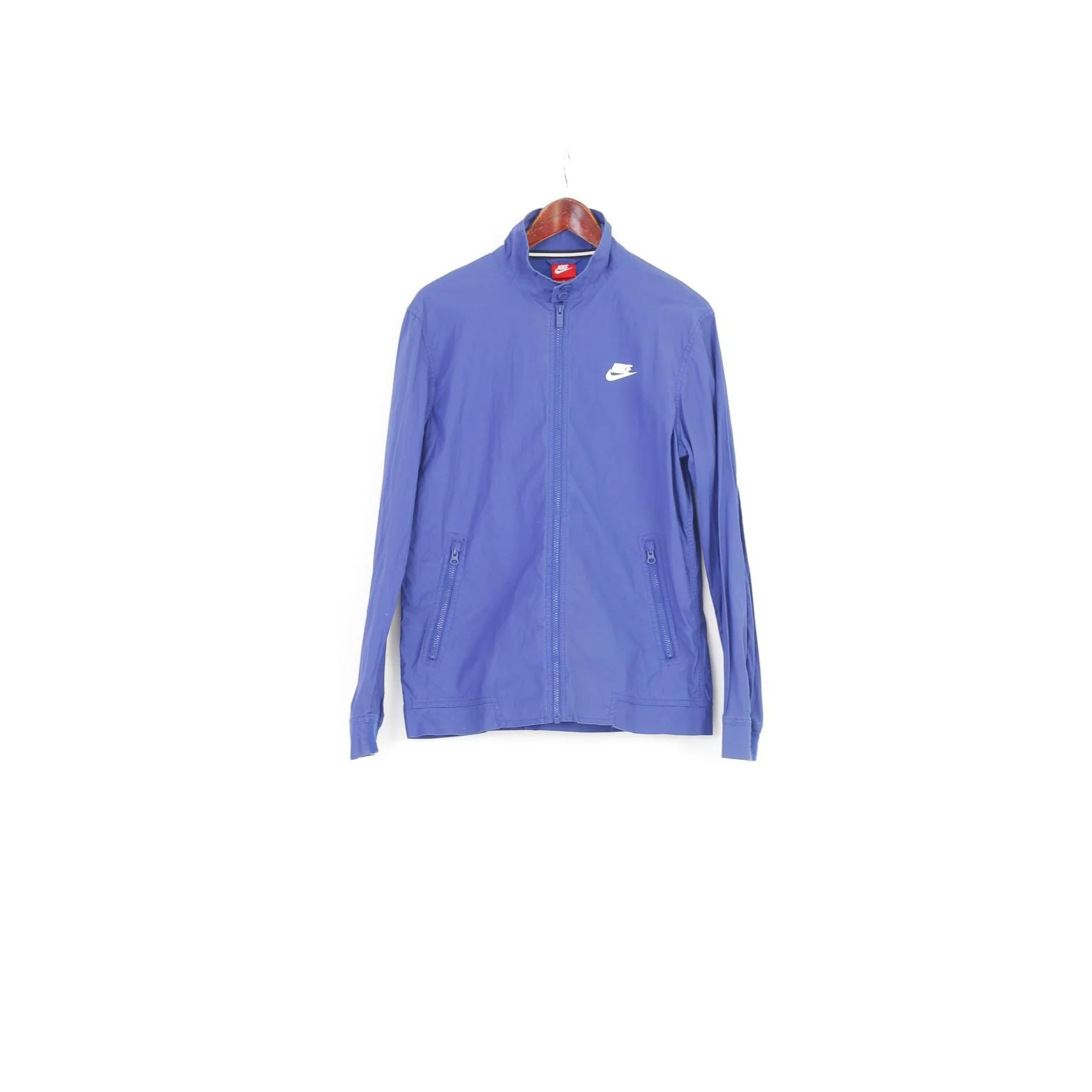 Nike Men M Jacket Navy Blue Cotton Full Zipper Outwear Sportswear Top