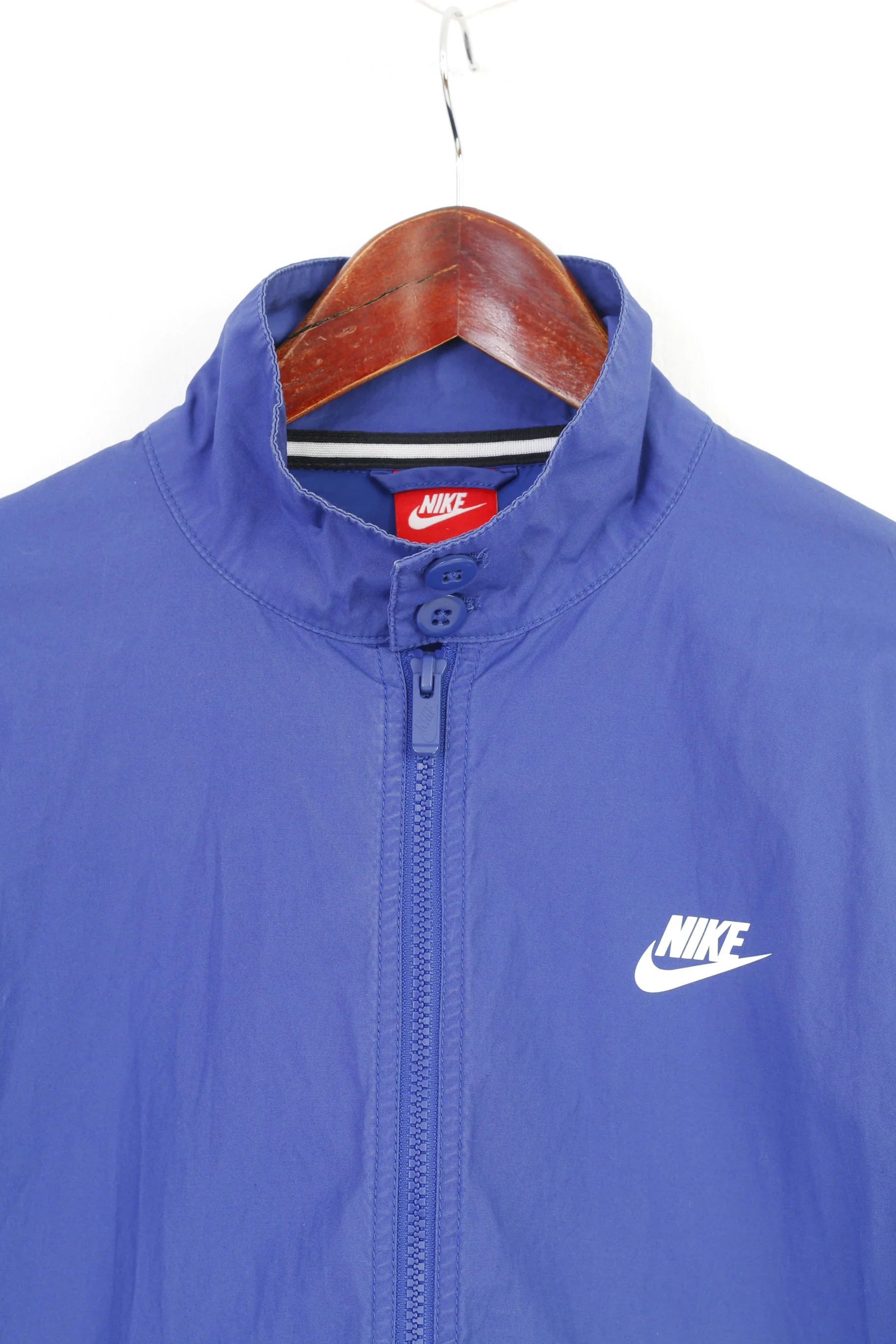 Nike Men M Jacket Navy Blue Cotton Full Zipper Outwear Sportswear Top - Image 2