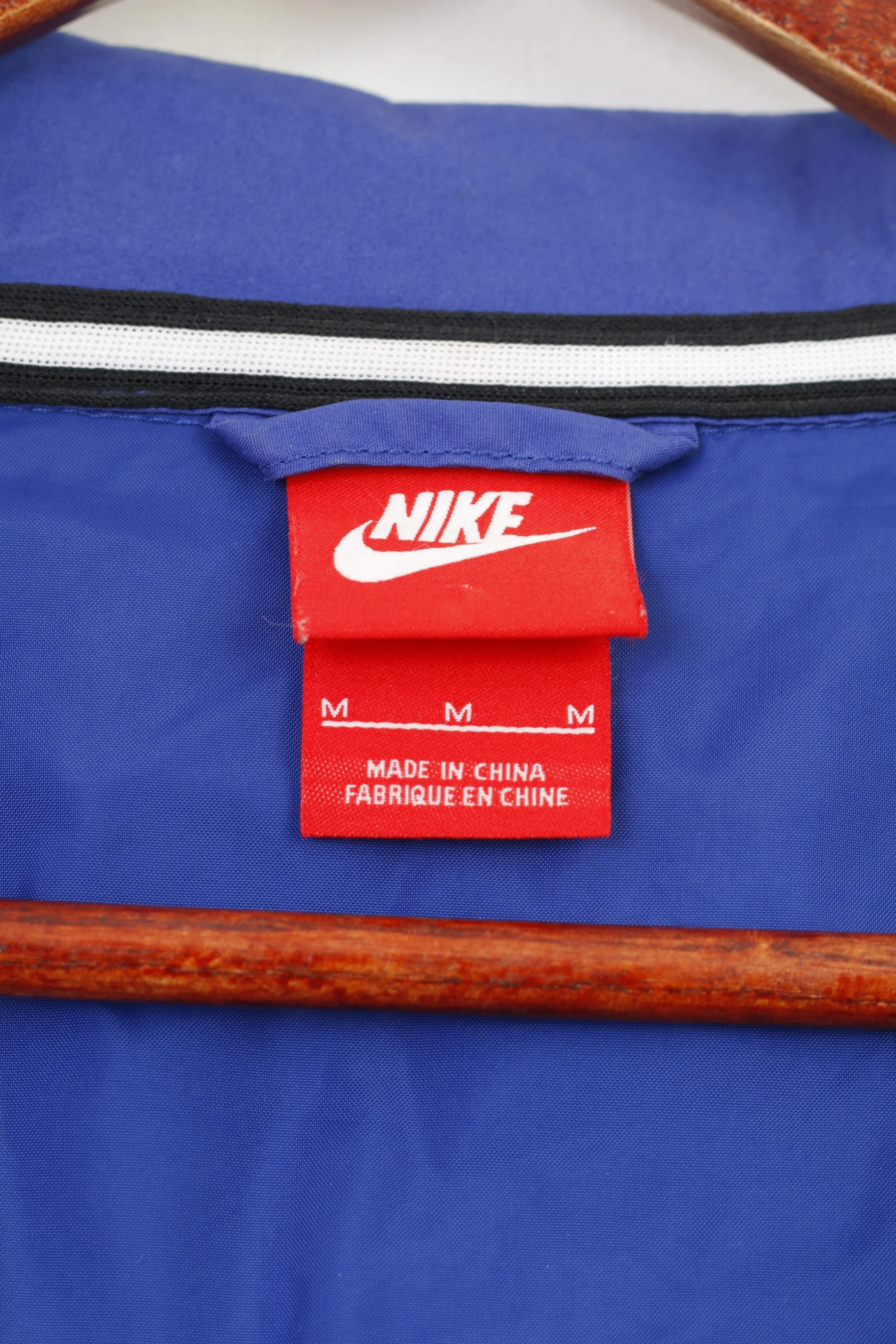 Nike Men M Jacket Navy Blue Cotton Full Zipper Outwear Sportswear Top - Image 4