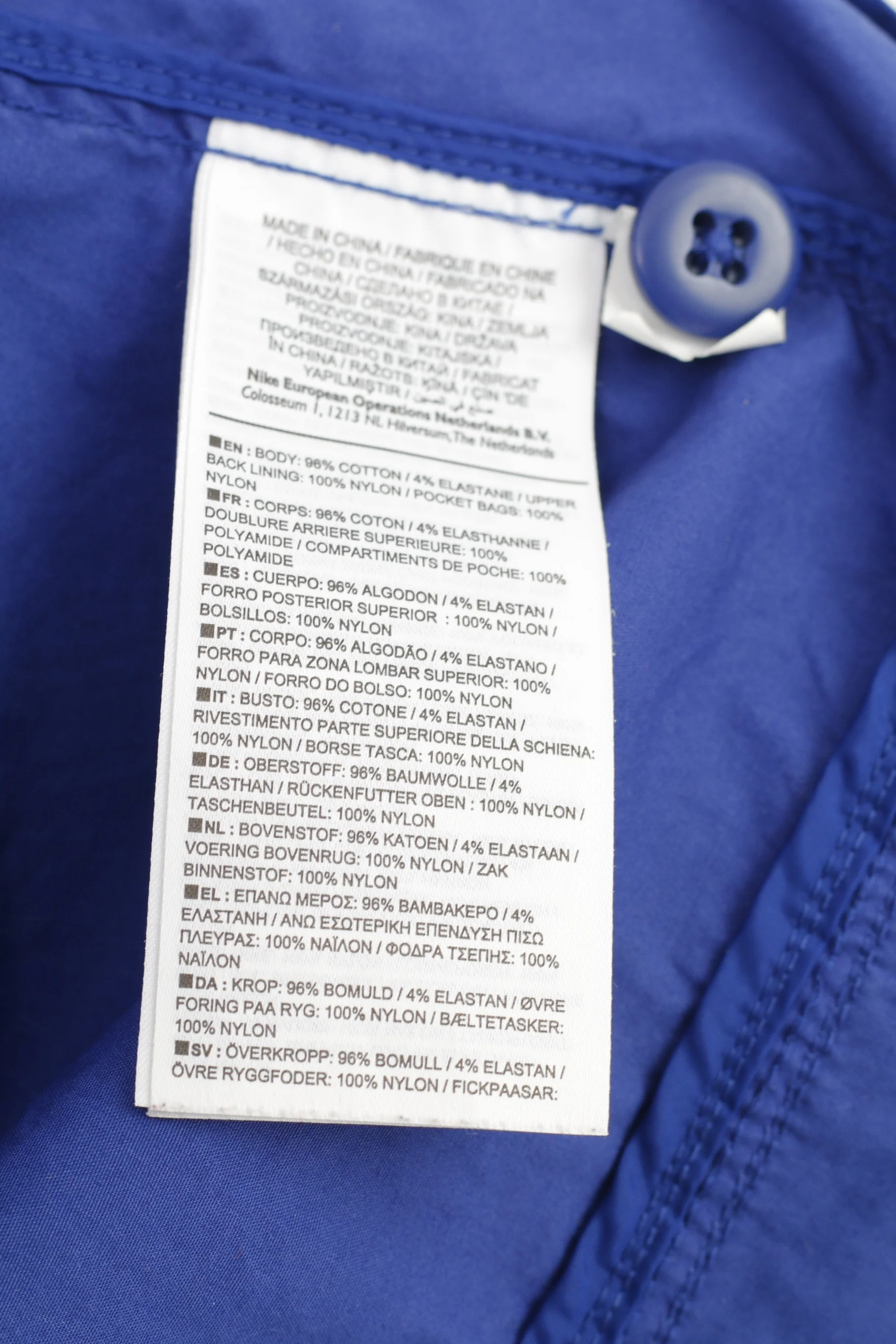 Nike Men M Jacket Navy Blue Cotton Full Zipper Outwear Sportswear Top - Image 5