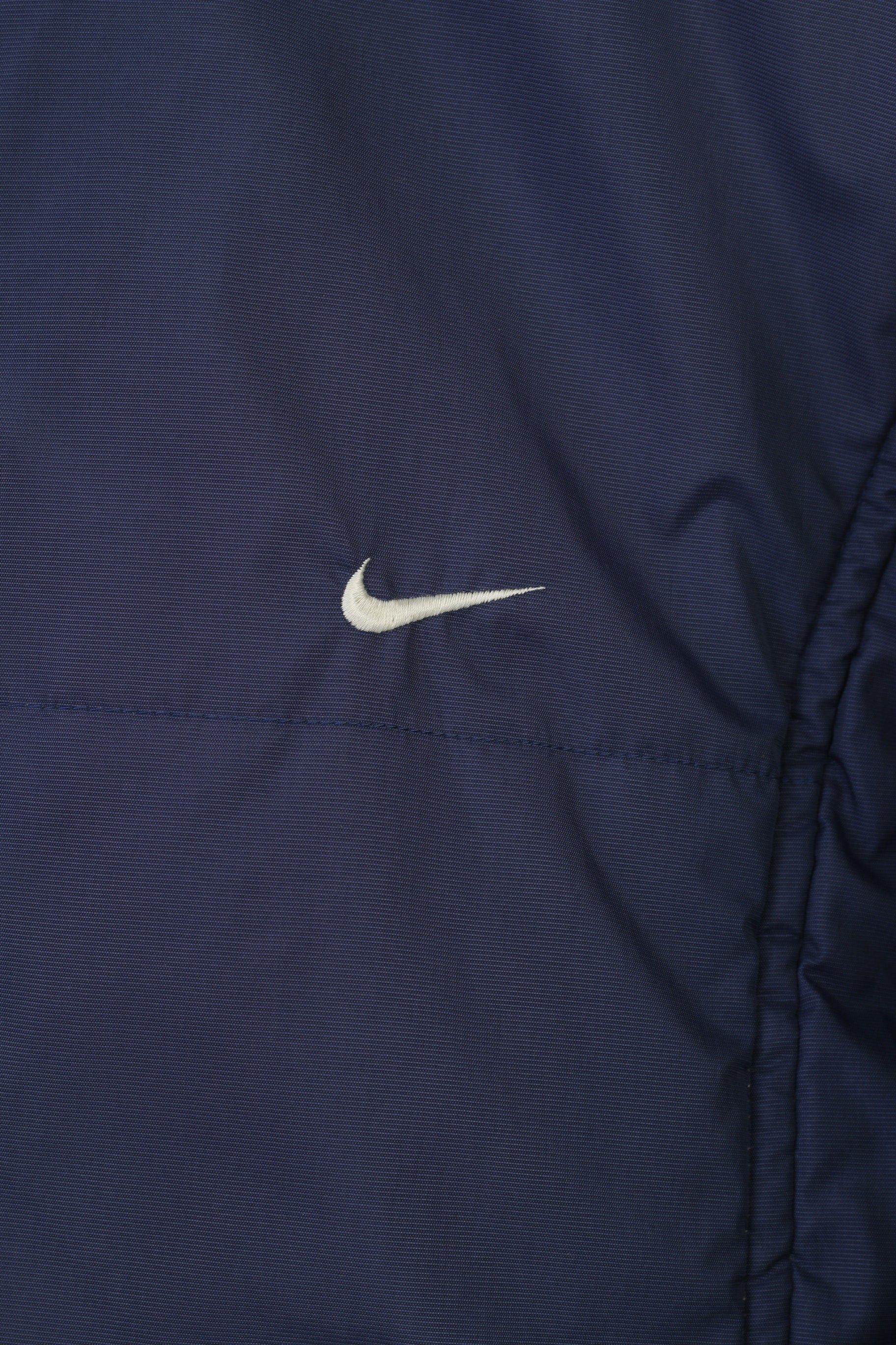 Nike Women M Jacket Navy Full Zipper Sport Padded Vintage Collar Top - Image 4