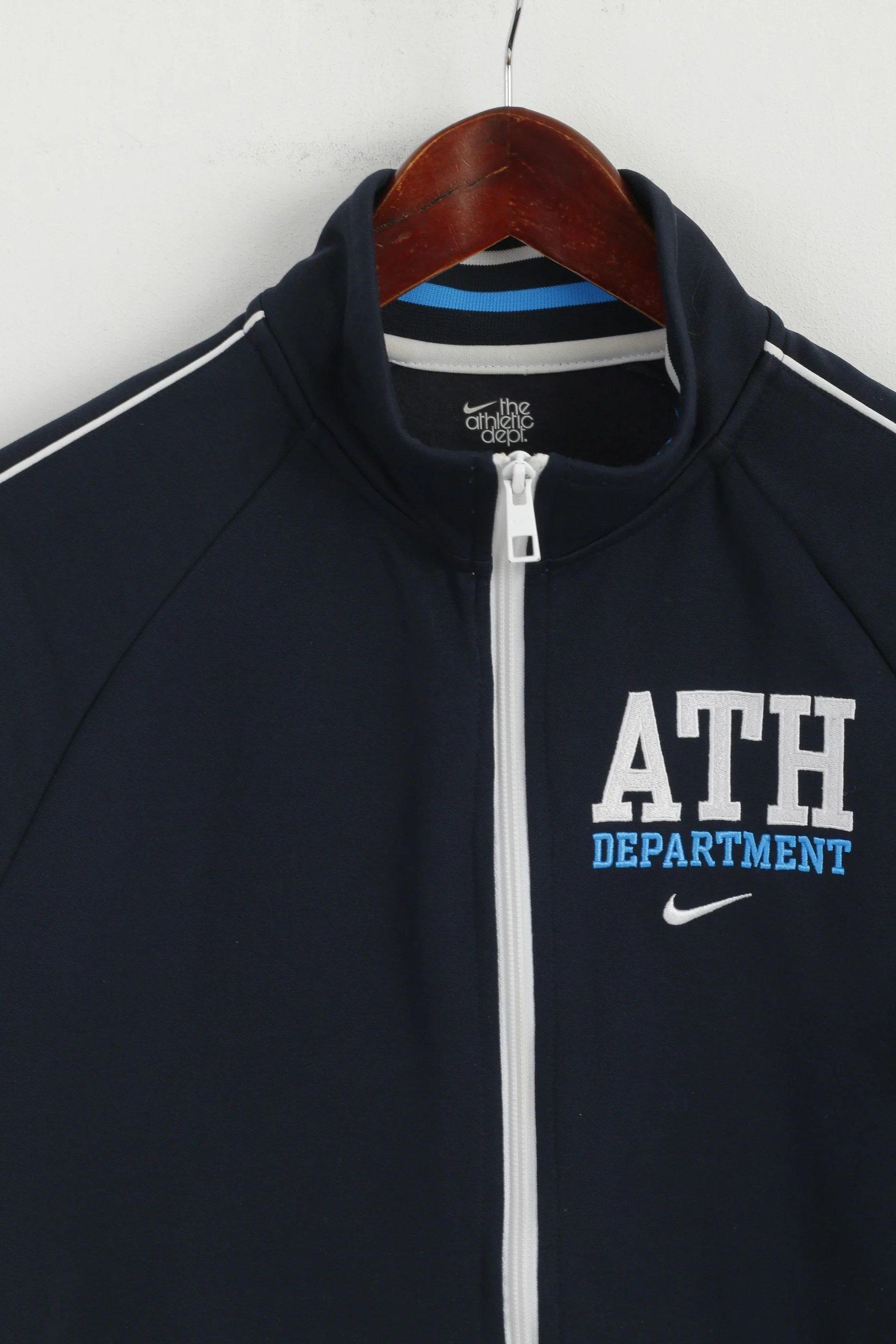 Nike Women M Sweatshirt Navy The Athletic Dept Full Zipper Activewear Top - Image 2