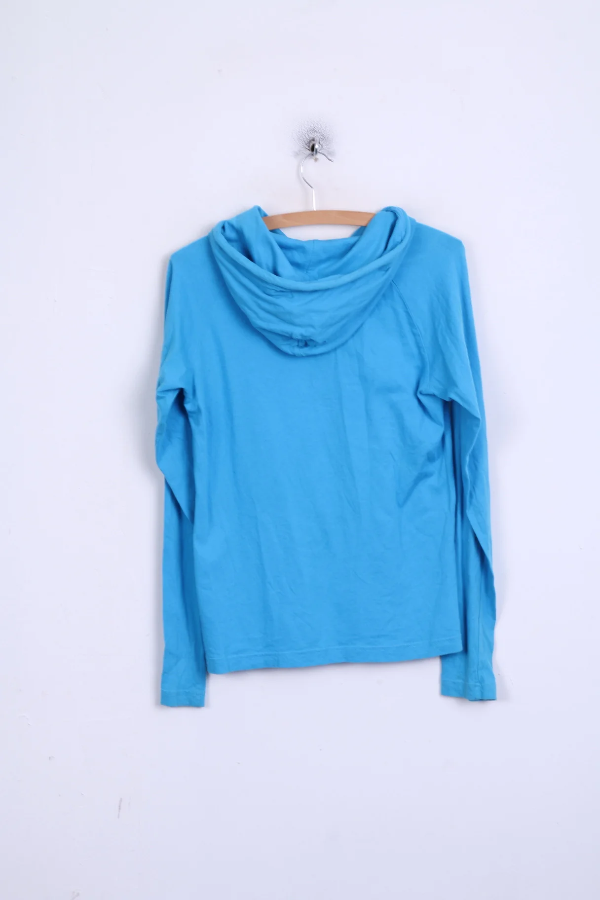 NIKE Womens M 10/12 Jumper Hood Blue Cotton Sportswear - Image 6