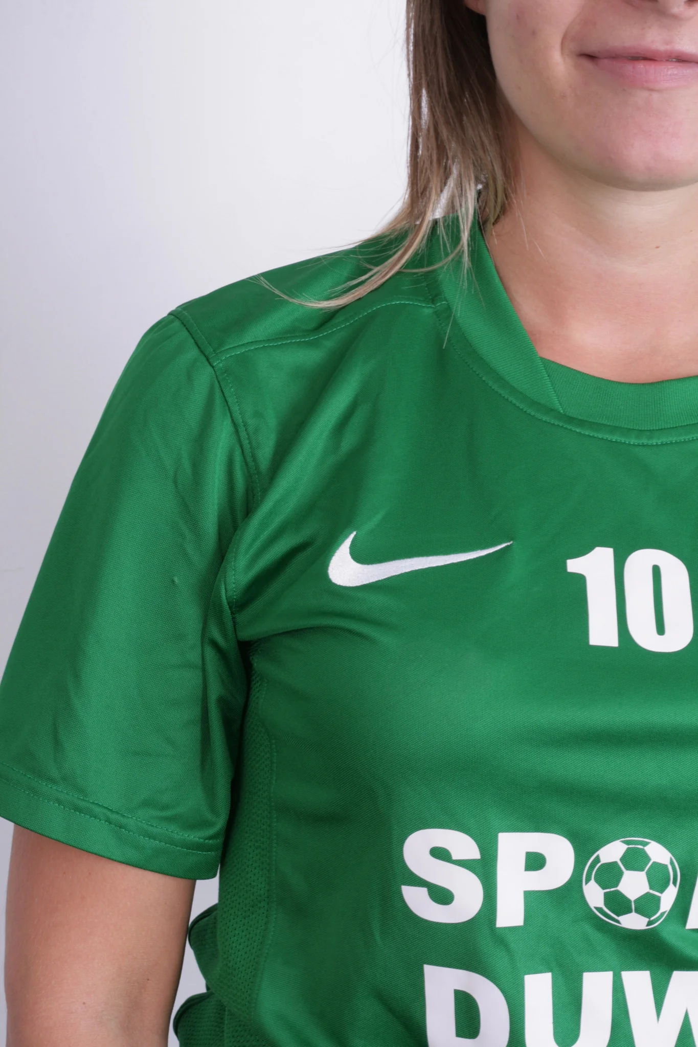 Nike Womens S Shirt Green Dri-Fit Sport Short Sleeve Football - Image 3