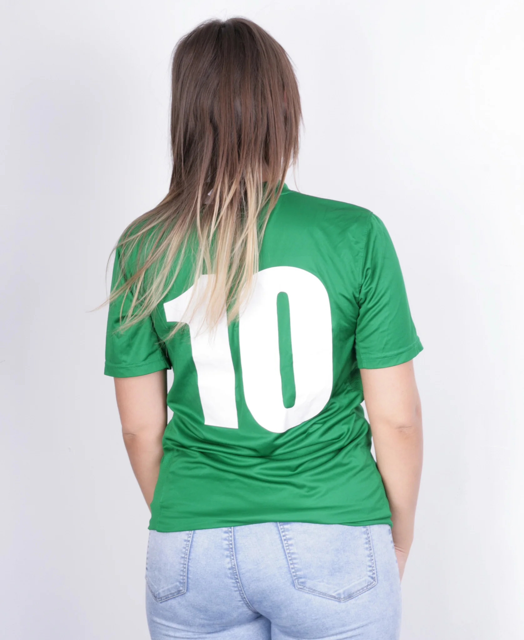 Nike Womens S Shirt Green Dri-Fit Sport Short Sleeve Football - Image 5