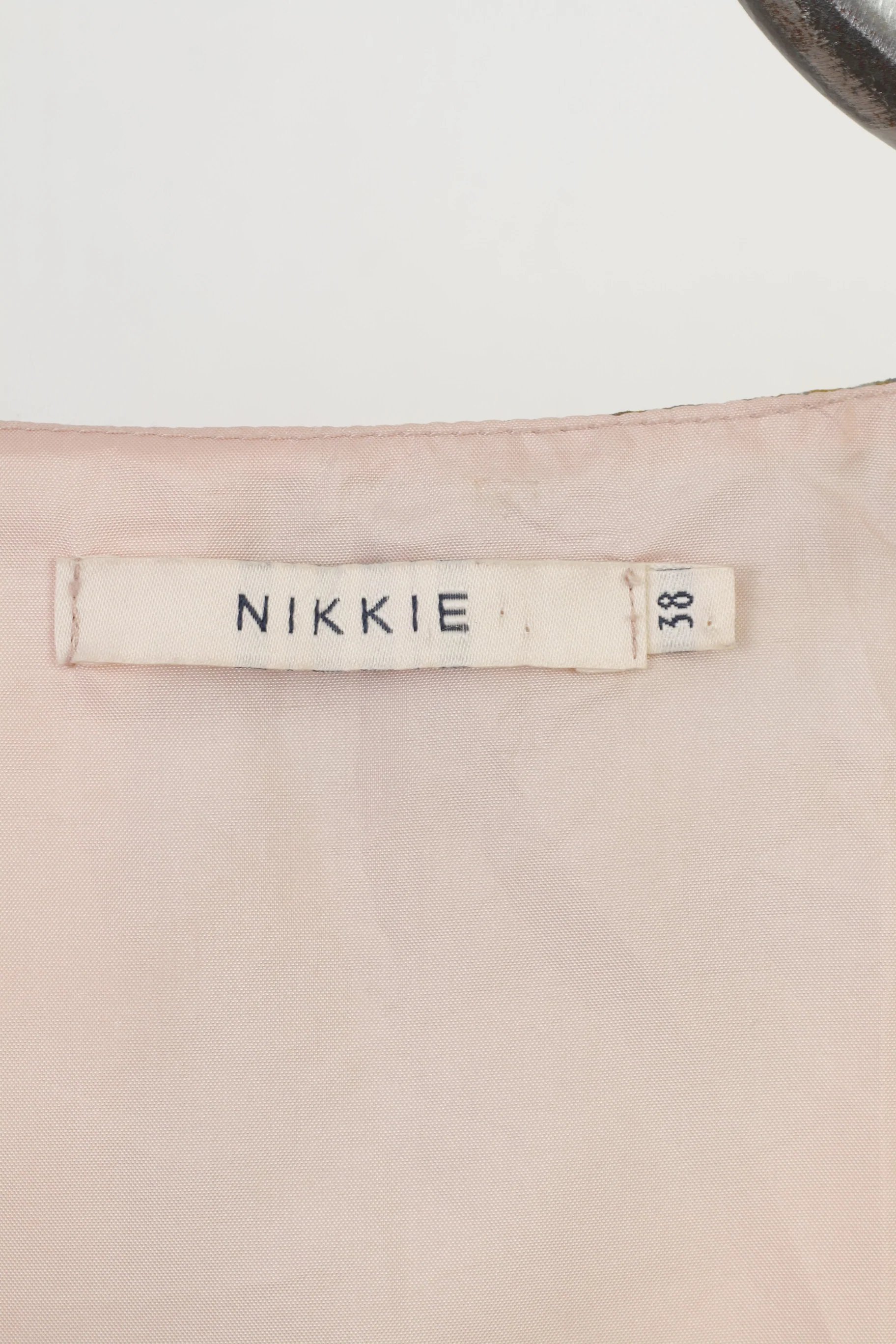 Nikkie Woman 38 Dress Pink Geometric Sleeveless Zipper Ruffles Polyester - Image 6