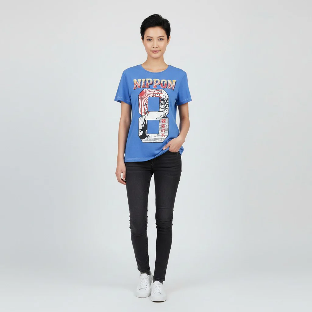 Nippon Osaka Series Men S Shirt Blue Baseball Graphic Cotton Emroidered UNISEX Top