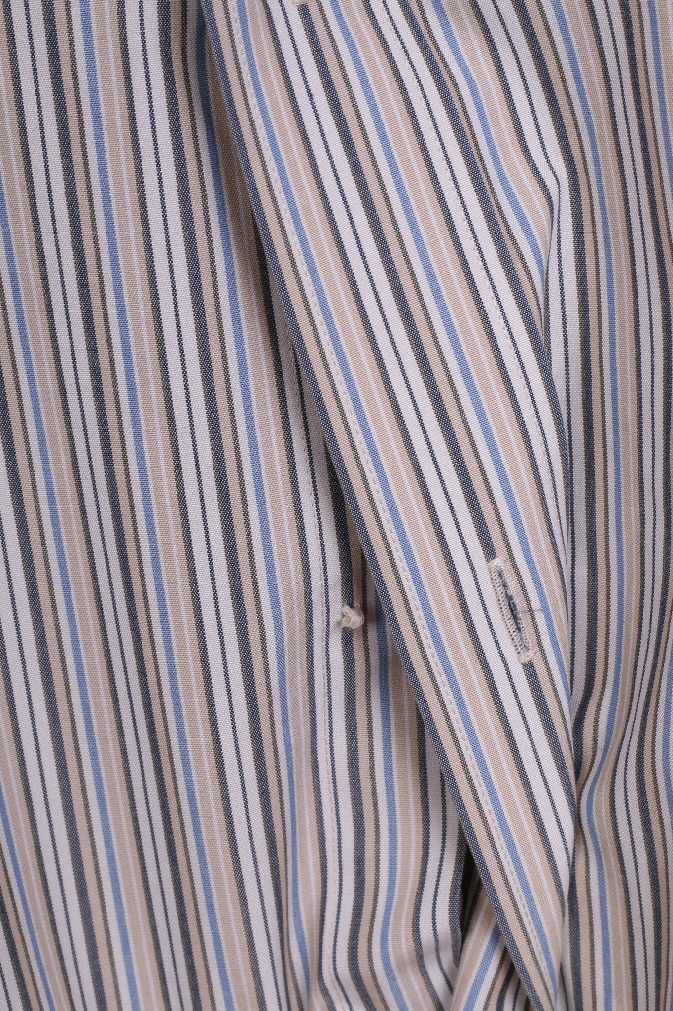 Nordstrom Mens XL Casual Shirt Cotton Striped Beige Color Button Down Collar - Image 4