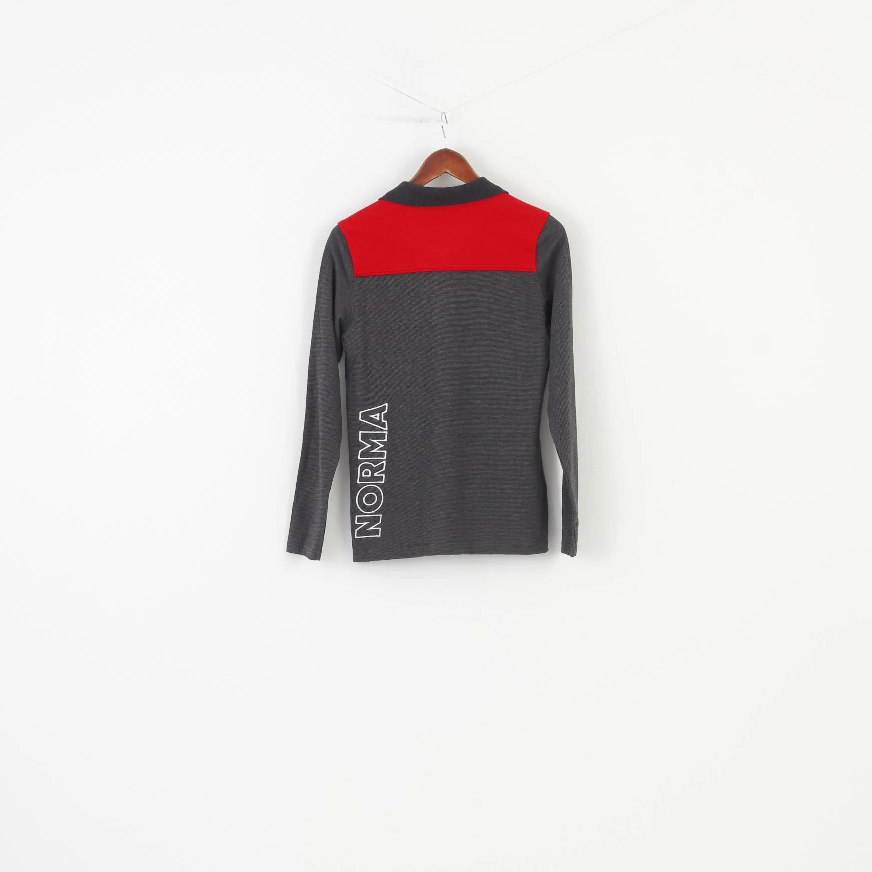 Norma Men S Polo Shirt Gray Sportswear Cotton Long Sleeve Sport Top - Image 7