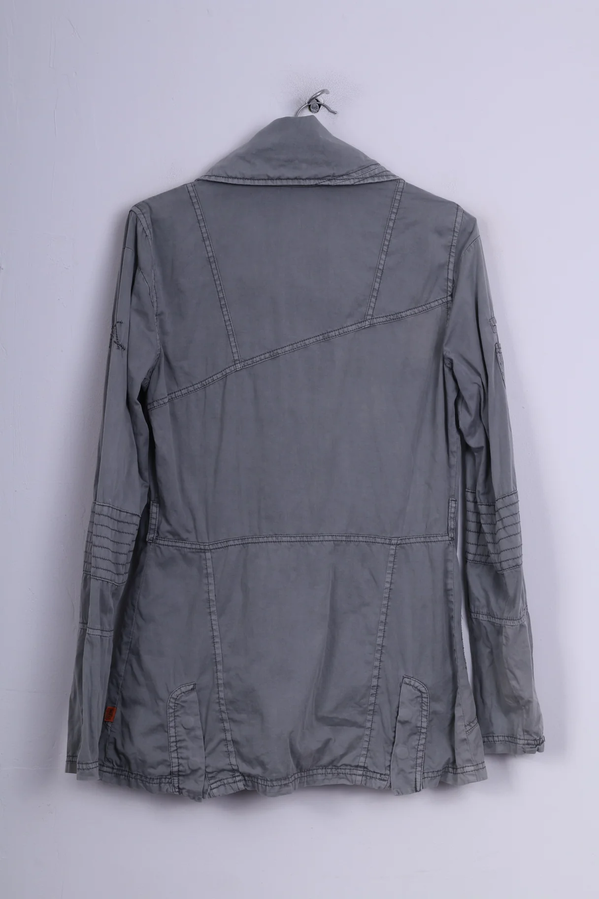 Object Womens M Lightweight Jacket Grey Single Breasted Cotton - Image 7
