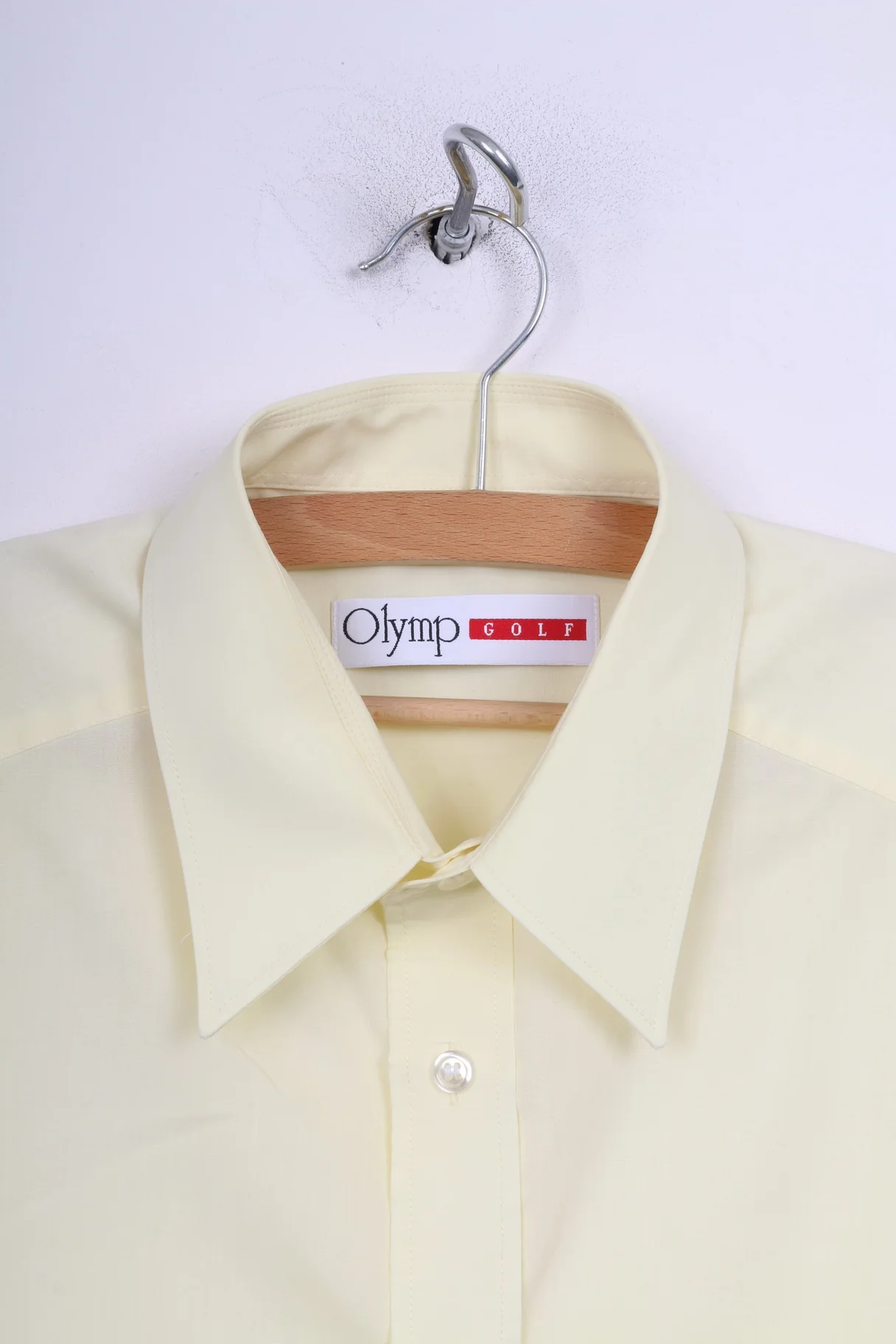 Olymp Golf Mens 42 XL Casual Shirt Yellow Cotton Long Sleeve - Image 2