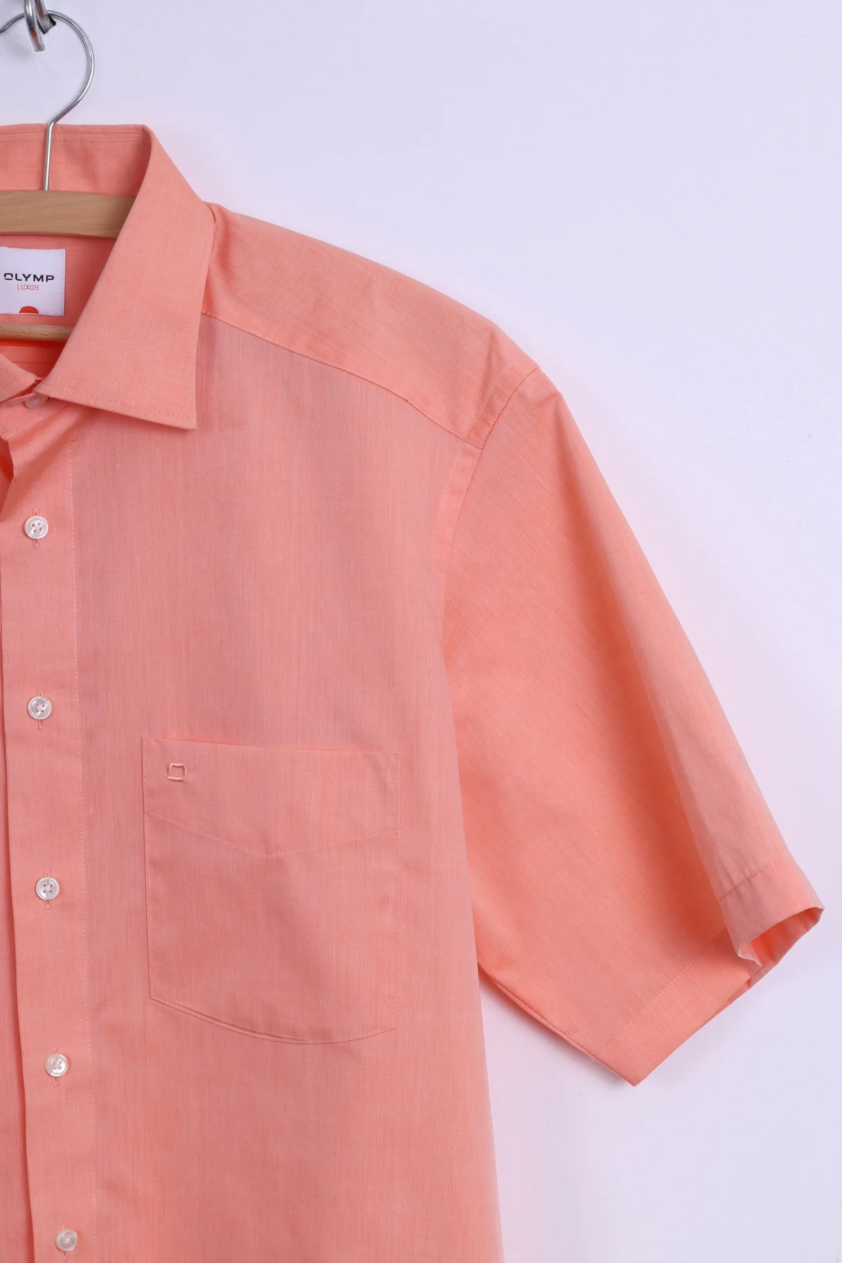 Olymp Mens 16 41 XL Casual Shirt Short Sleeve Orange Cotton Modern Fit - Image 2
