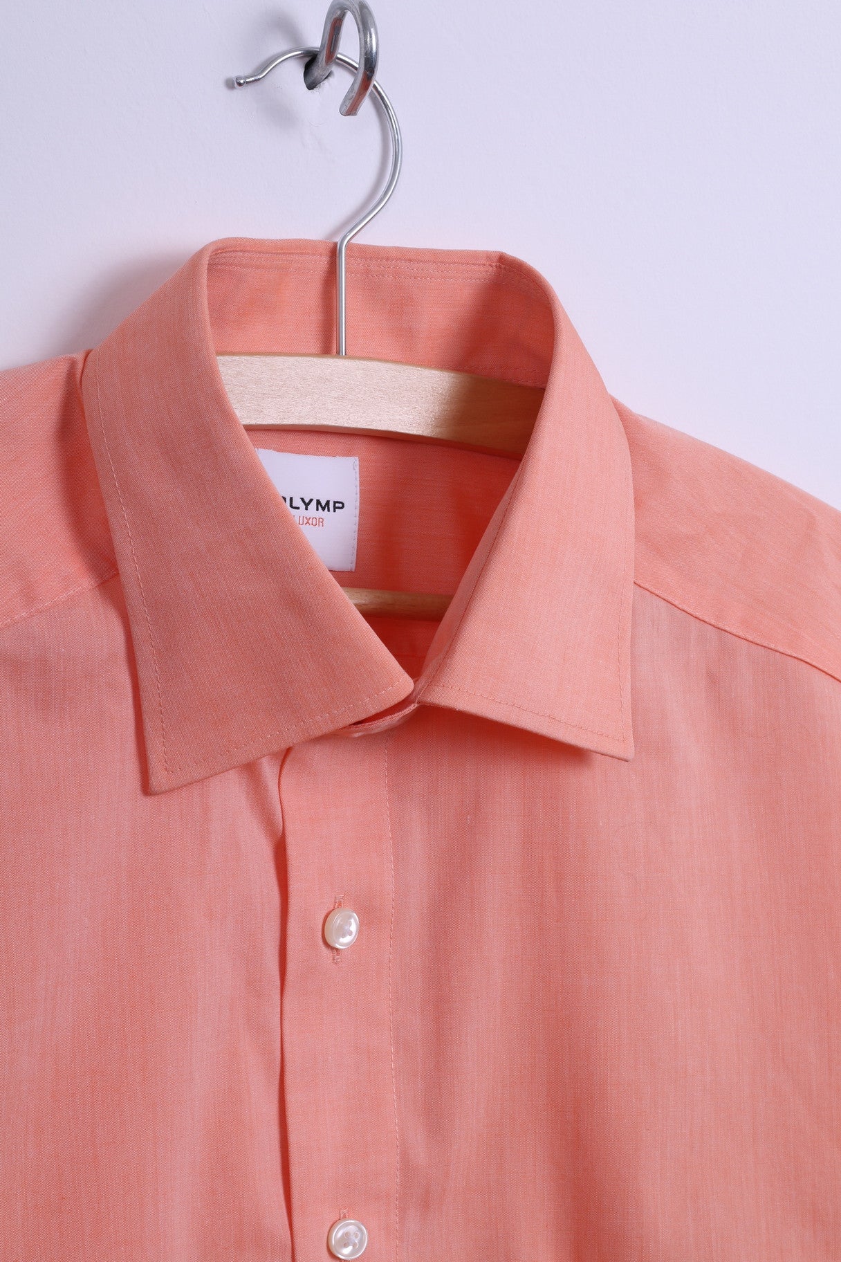 Olymp Mens 16 41 XL Casual Shirt Short Sleeve Orange Cotton Modern Fit - Image 3