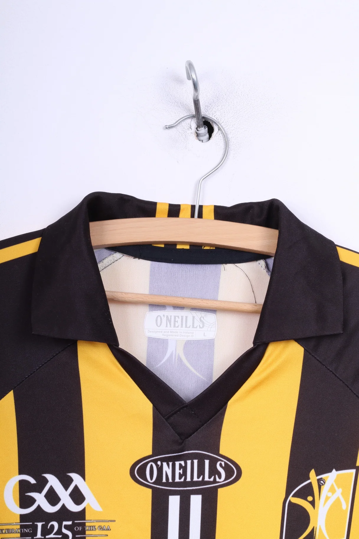 O'Neills Mens L Polo Shirt Jeresy Black Striped Cill Chainnigh Avonmore #11 - Image 2