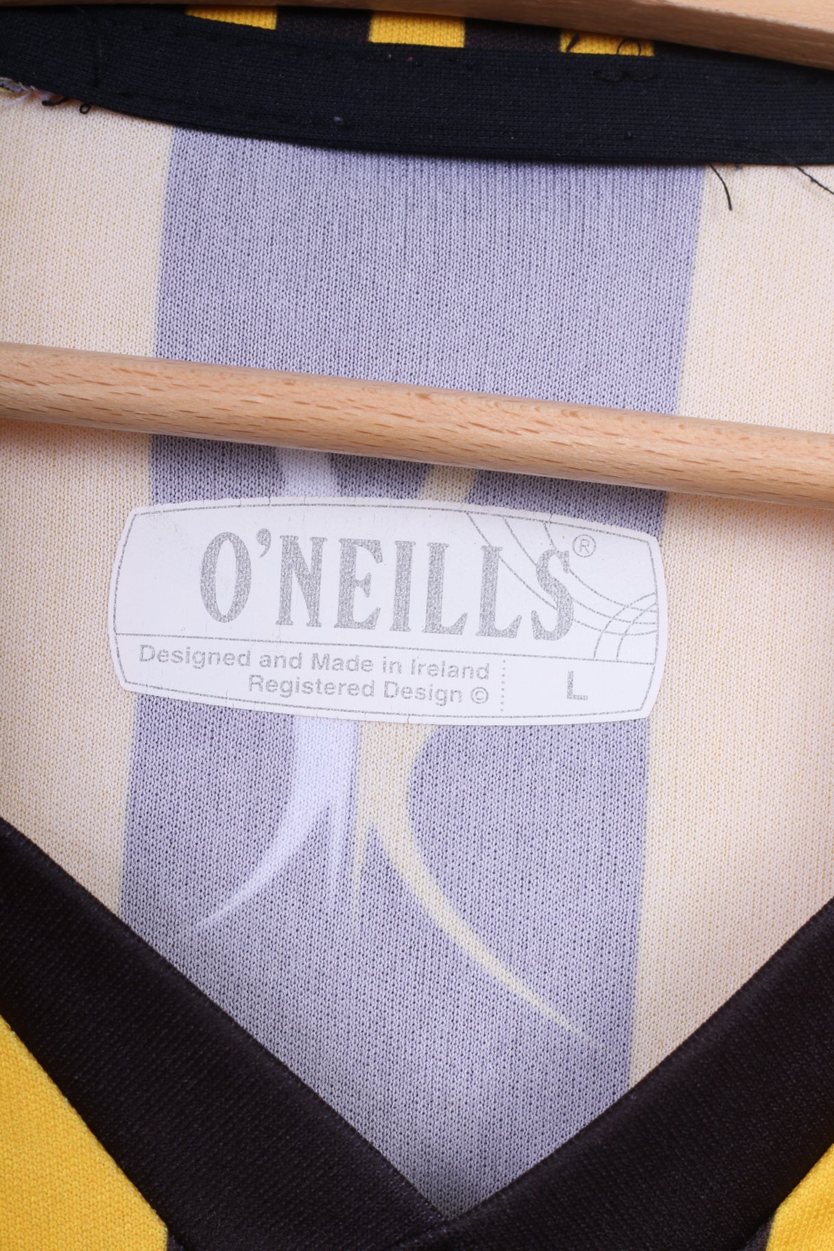 O'Neills Mens L Polo Shirt Jeresy Black Striped Cill Chainnigh Avonmore #11 - Image 4