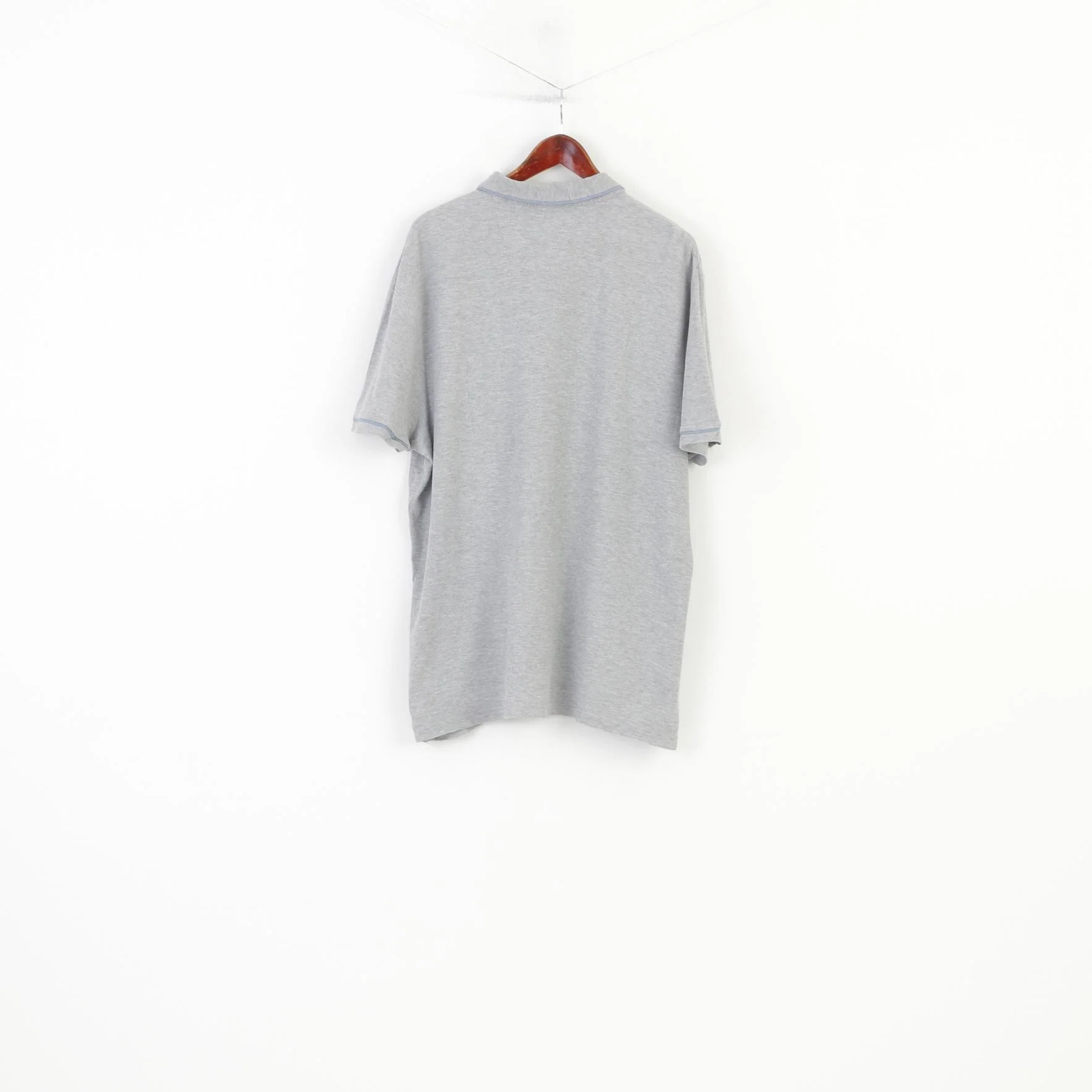 Original Penguin Men XXL Polo Shirt Grey Cotton Heritage Slim Fit Collar Bottoms Vintage Top - Image 7