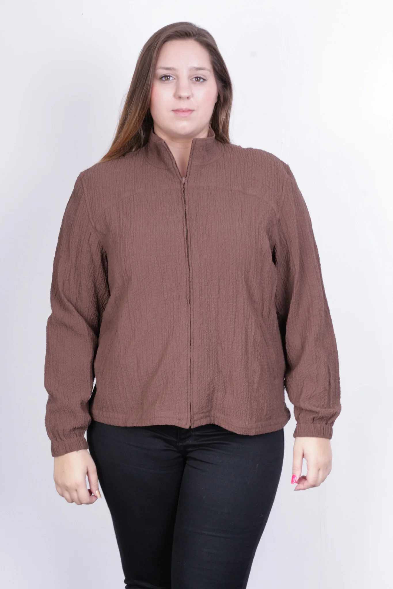 Orvis Womens XL Jacket Brown Full Zipper Summer Rayon Vintage - Image 6
