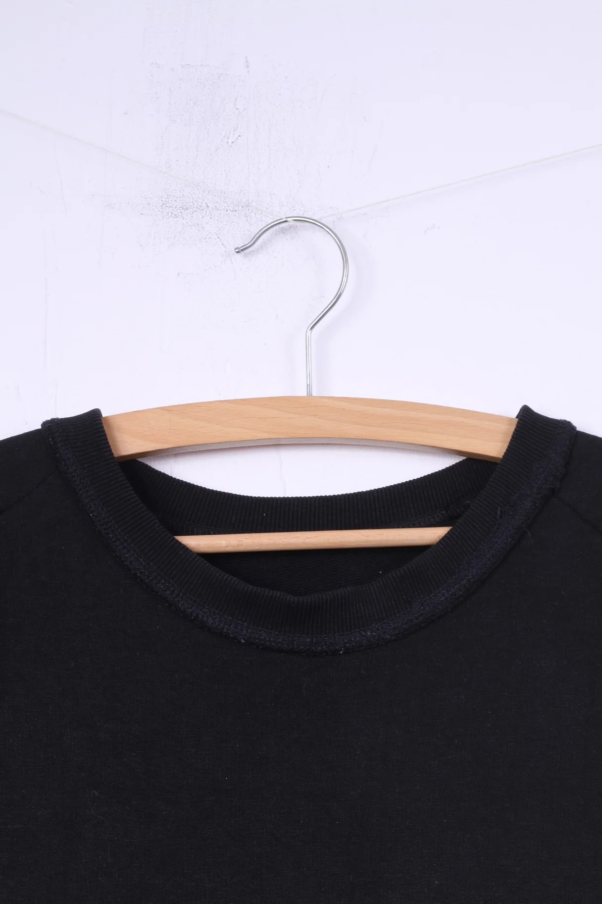 Oviesse Women M Sweatshirt Black Cotton Crew Neck Top Jumper - Image 2