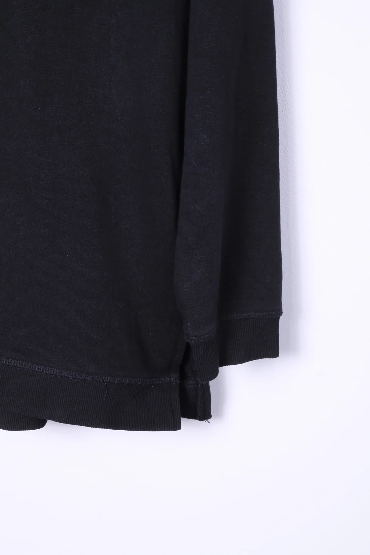 Oviesse Women M Sweatshirt Black Cotton Crew Neck Top Jumper - Image 3