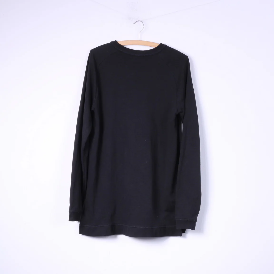 Oviesse Women M Sweatshirt Black Cotton Crew Neck Top Jumper - Image 5