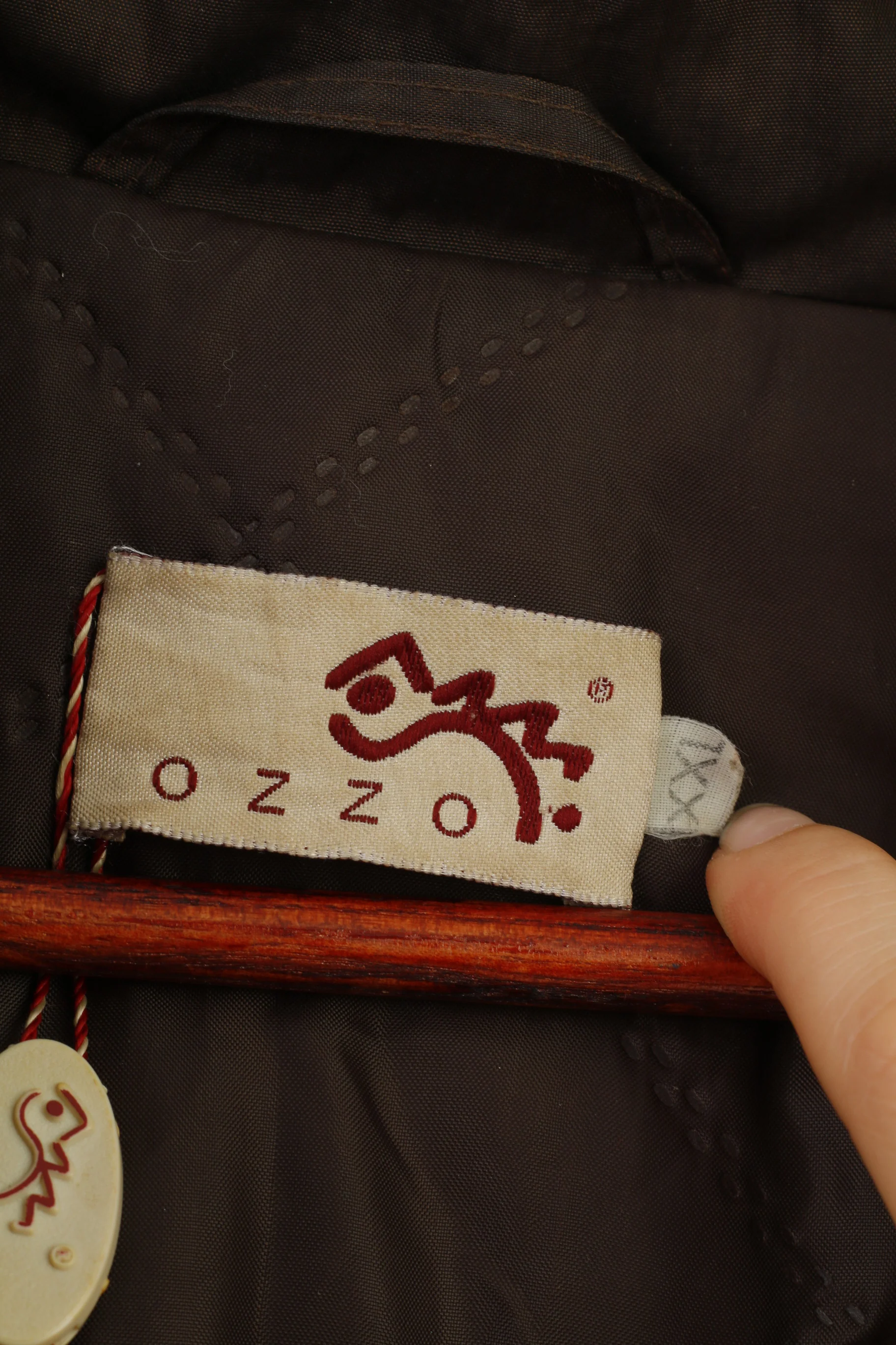 Ozzo Women XXL Coat Jacket Brown Padded Fur Hood Pockets Nylon Vintage Top - Image 6