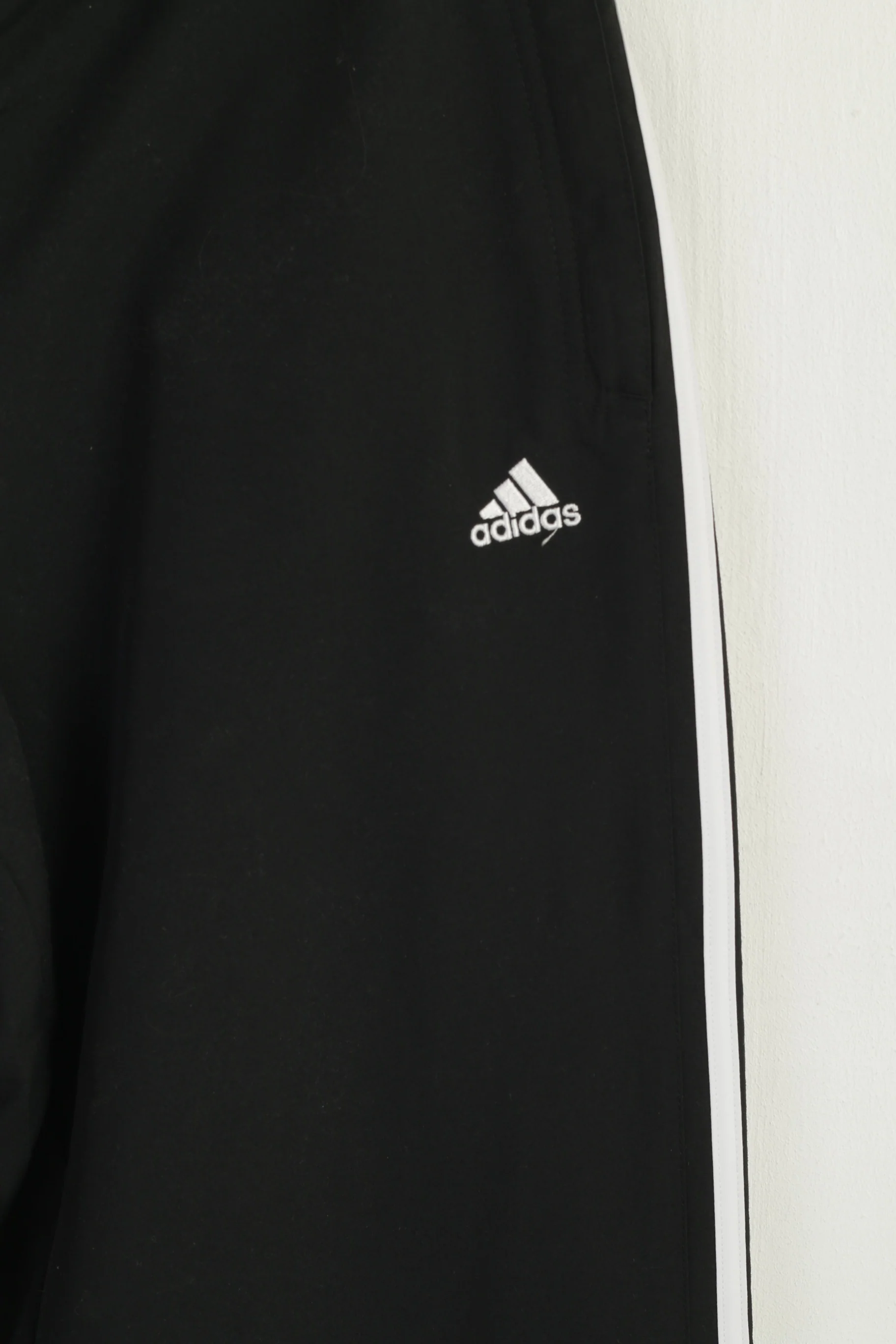 Adidas Women 12 M Sweatpants Black Vintage Sportswear Straight Run Pants - Image 3