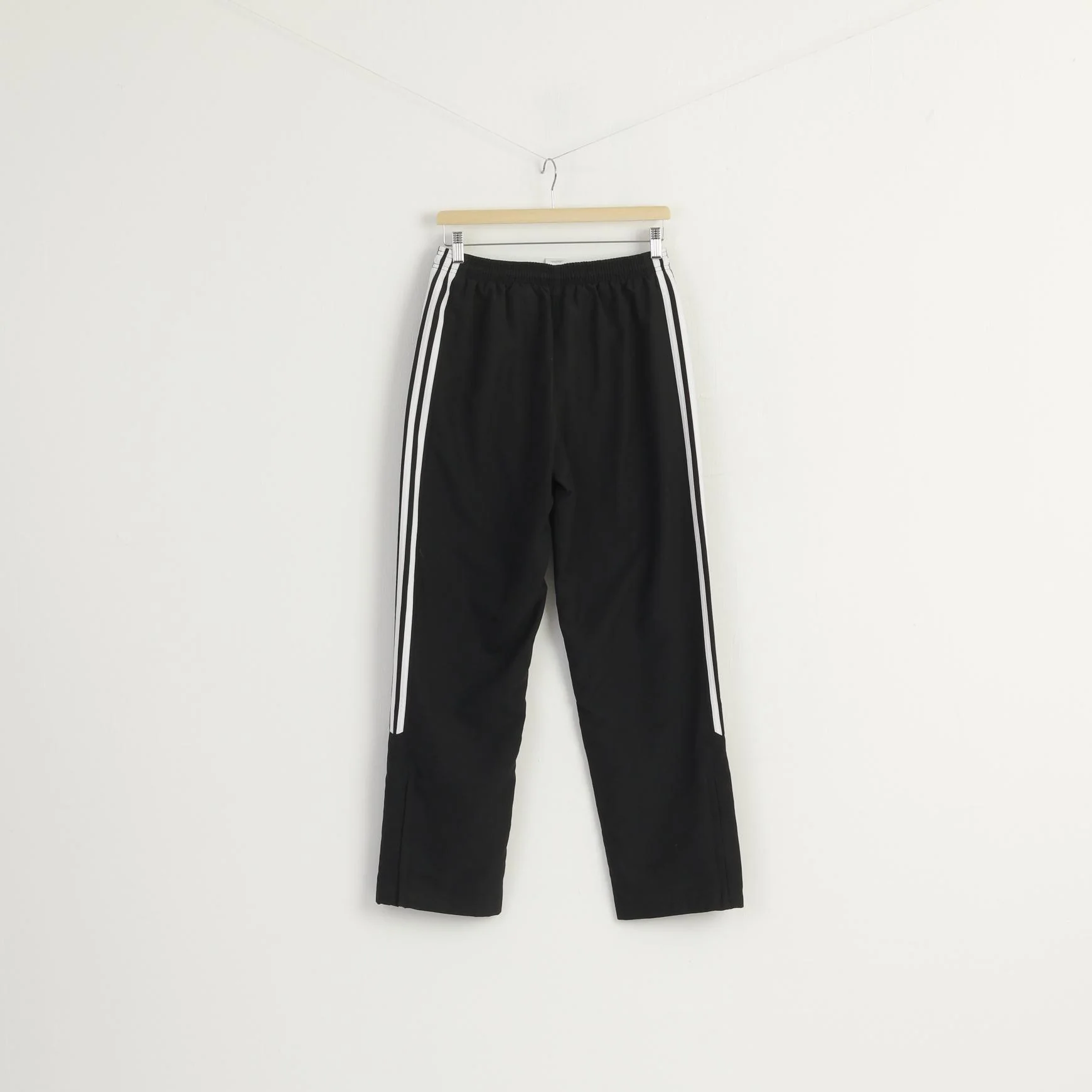 Adidas Women 12 M Sweatpants Black Vintage Sportswear Straight Run Pants - Image 6