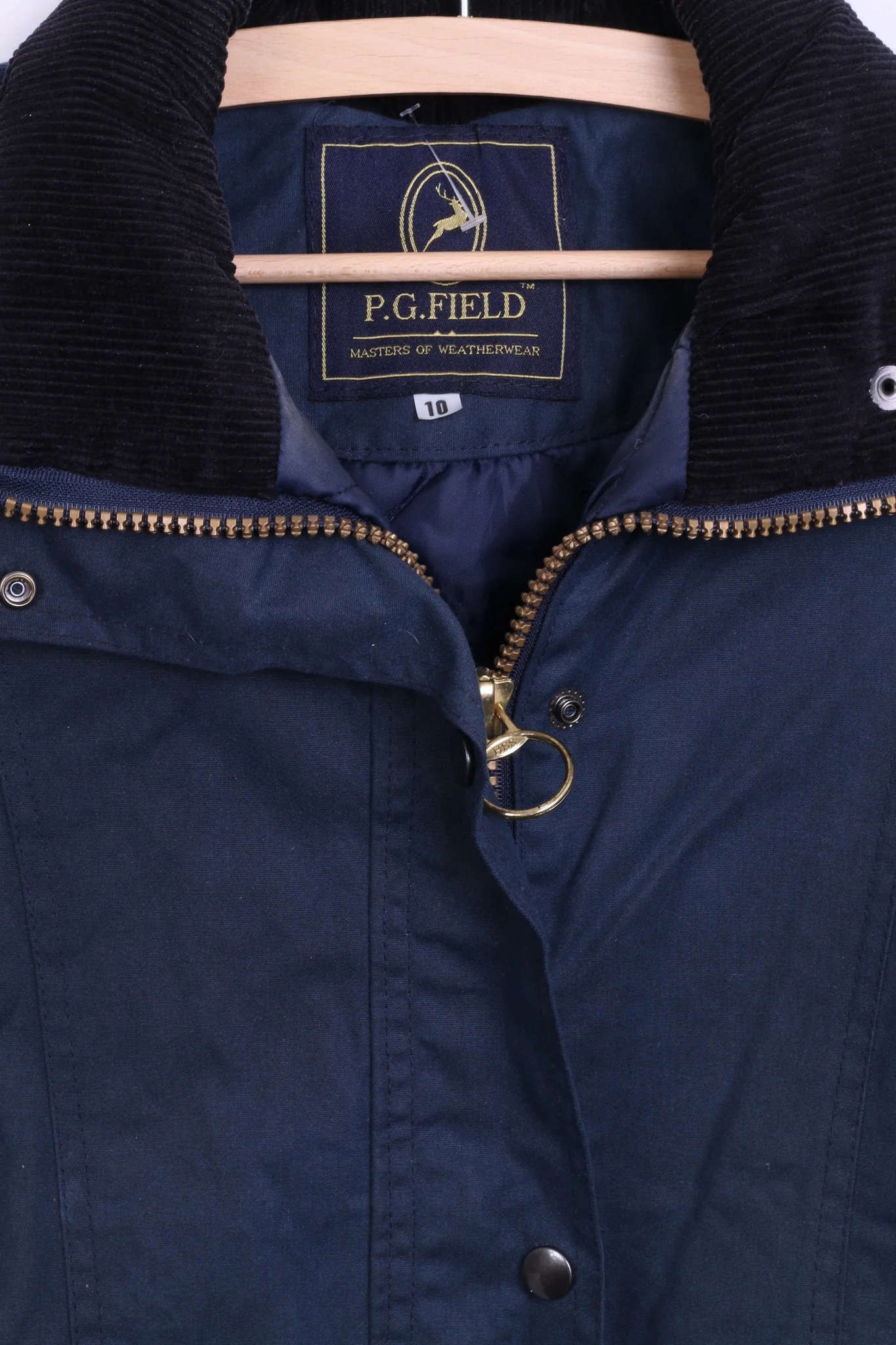 P.G. Field Womens 10 M Jacket Navy Harrington Jacket Cotton Padded - Image 7