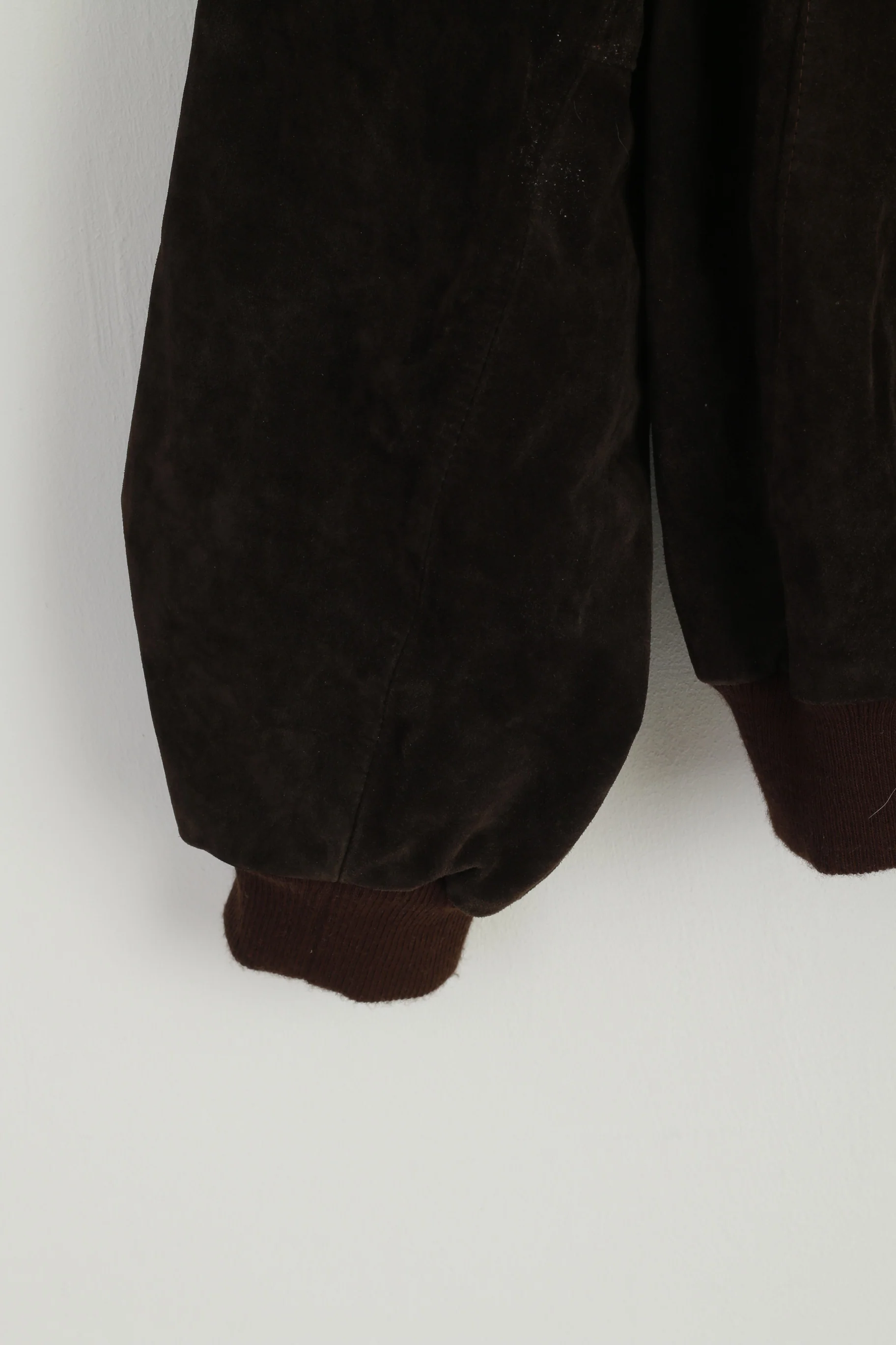 VIP Men XL Jacket Brown Leather Suede Italy Bomber Full Zipper Retro Top - Image 3
