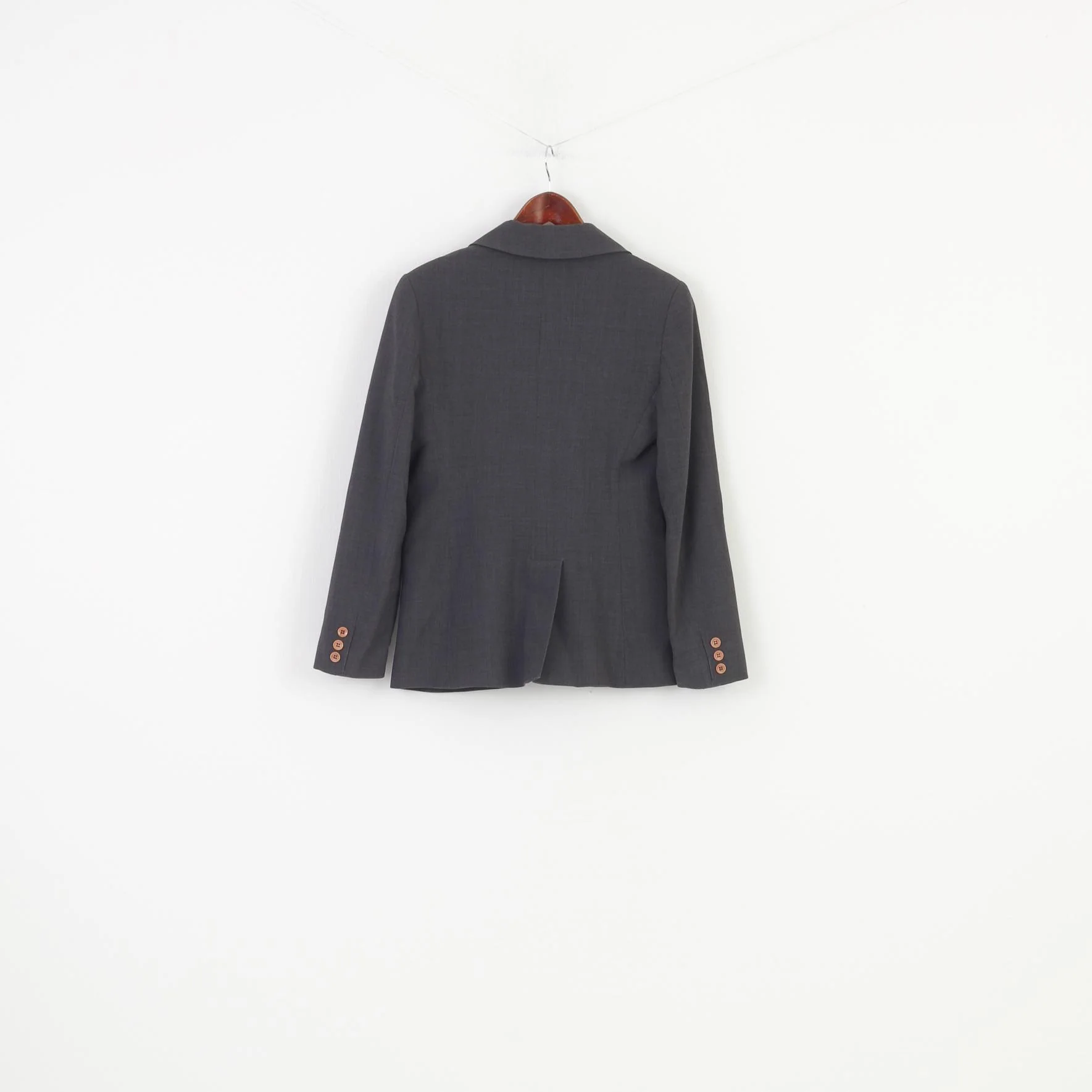 Patrick Cox Woman 40 10 Jacket Grey Long Sleeve Breasted Jacket Elegant Pockets Top - Image 9