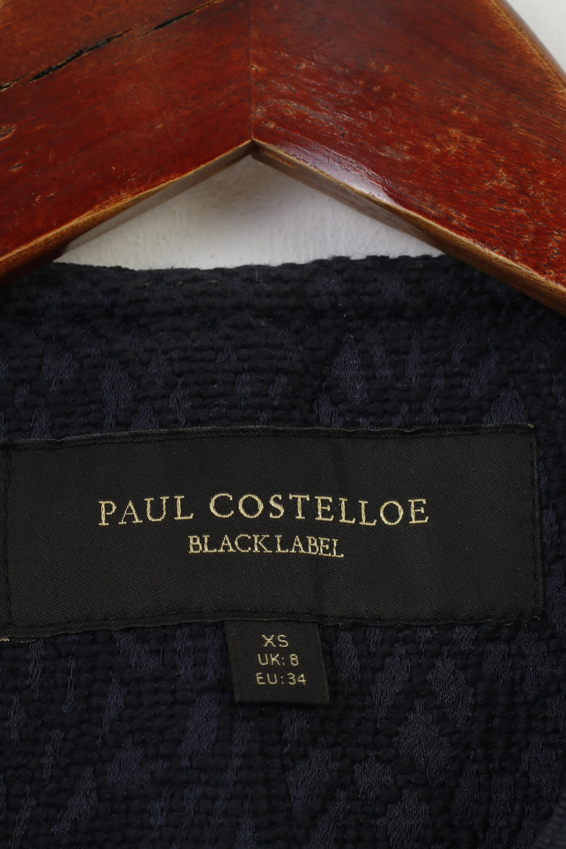 Paul Costelloe Woman XS Jacket Navy Bottoms  Embroidery Cotton Blacklabel Pockets Top - Image 4