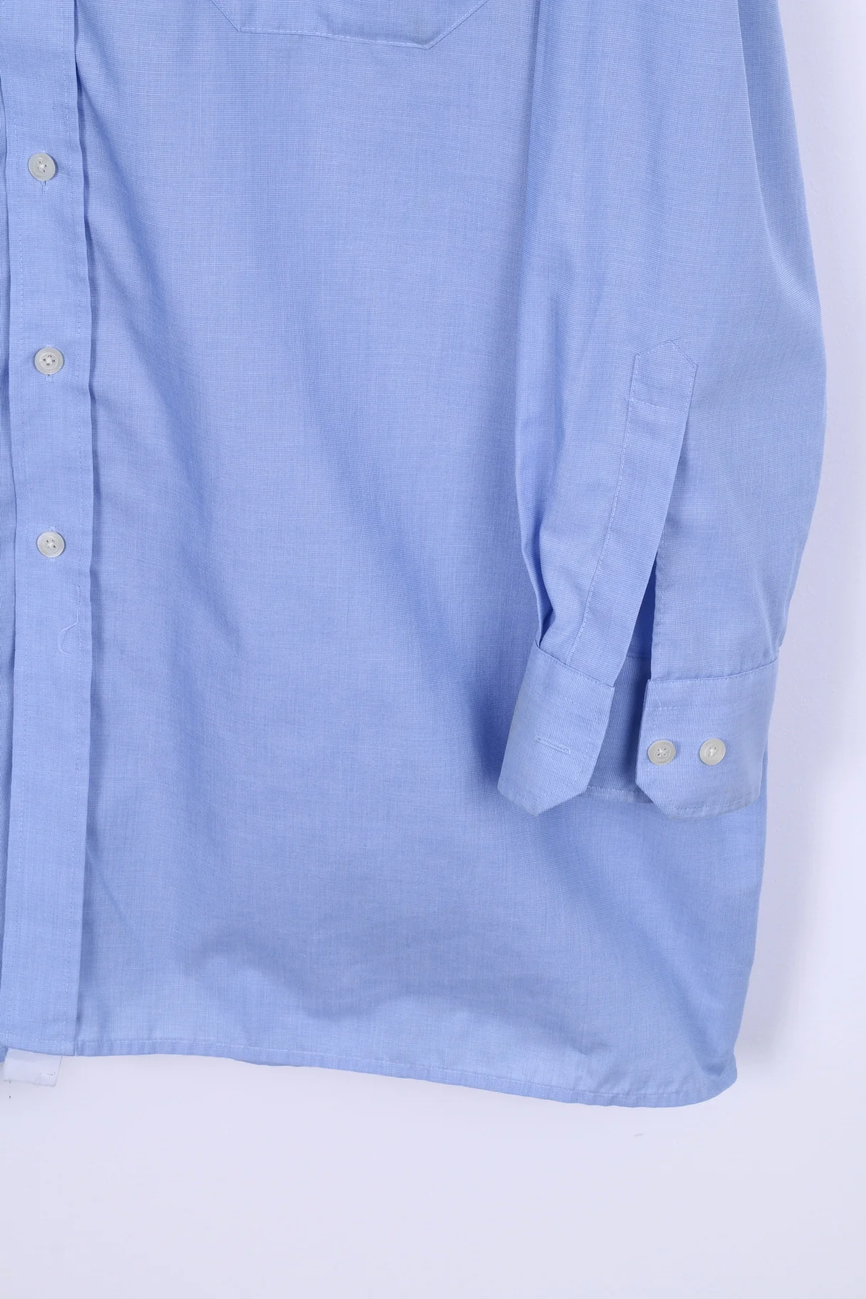 Paul Finley Mens XXL 45 Casual Shirt Blue Long Sleeve Cotton - Image 3