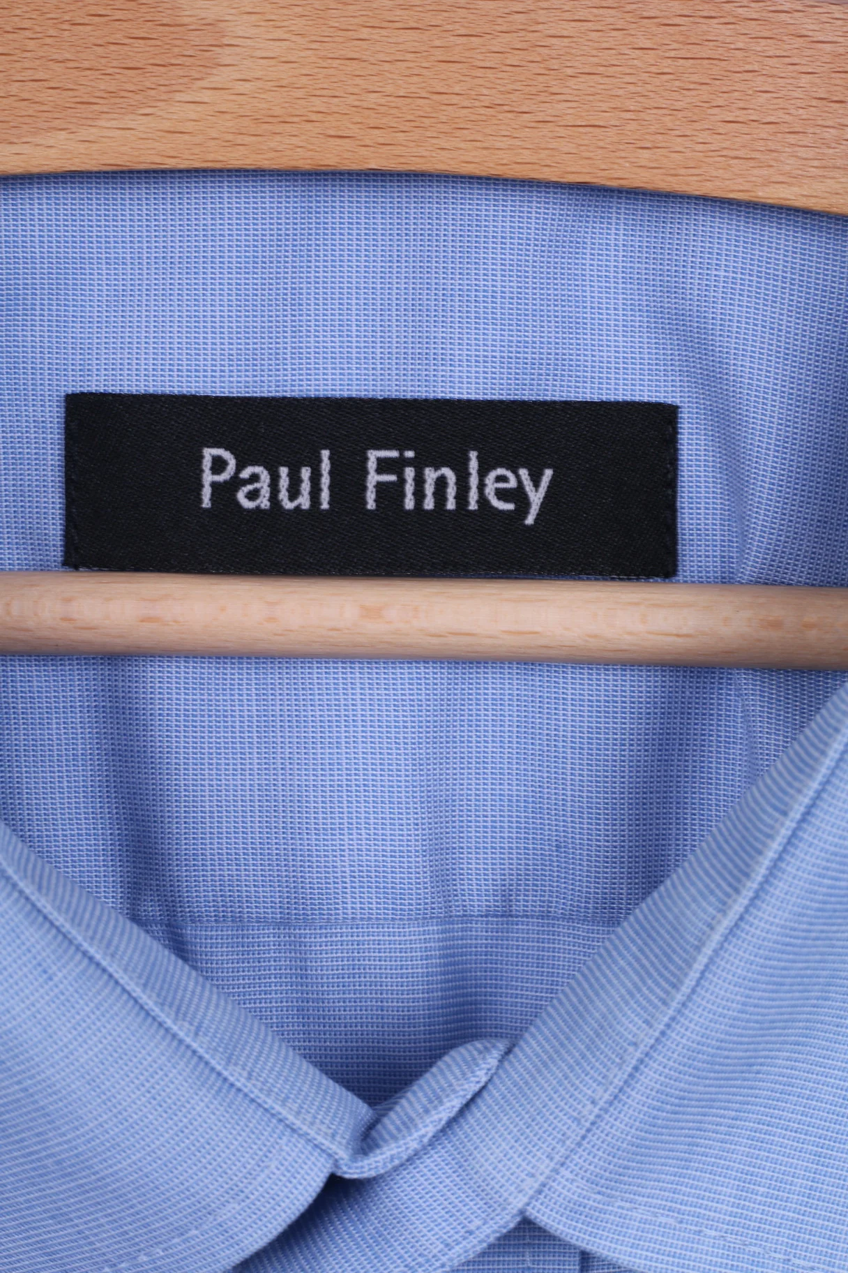 Paul Finley Mens XXL 45 Casual Shirt Blue Long Sleeve Cotton - Image 4