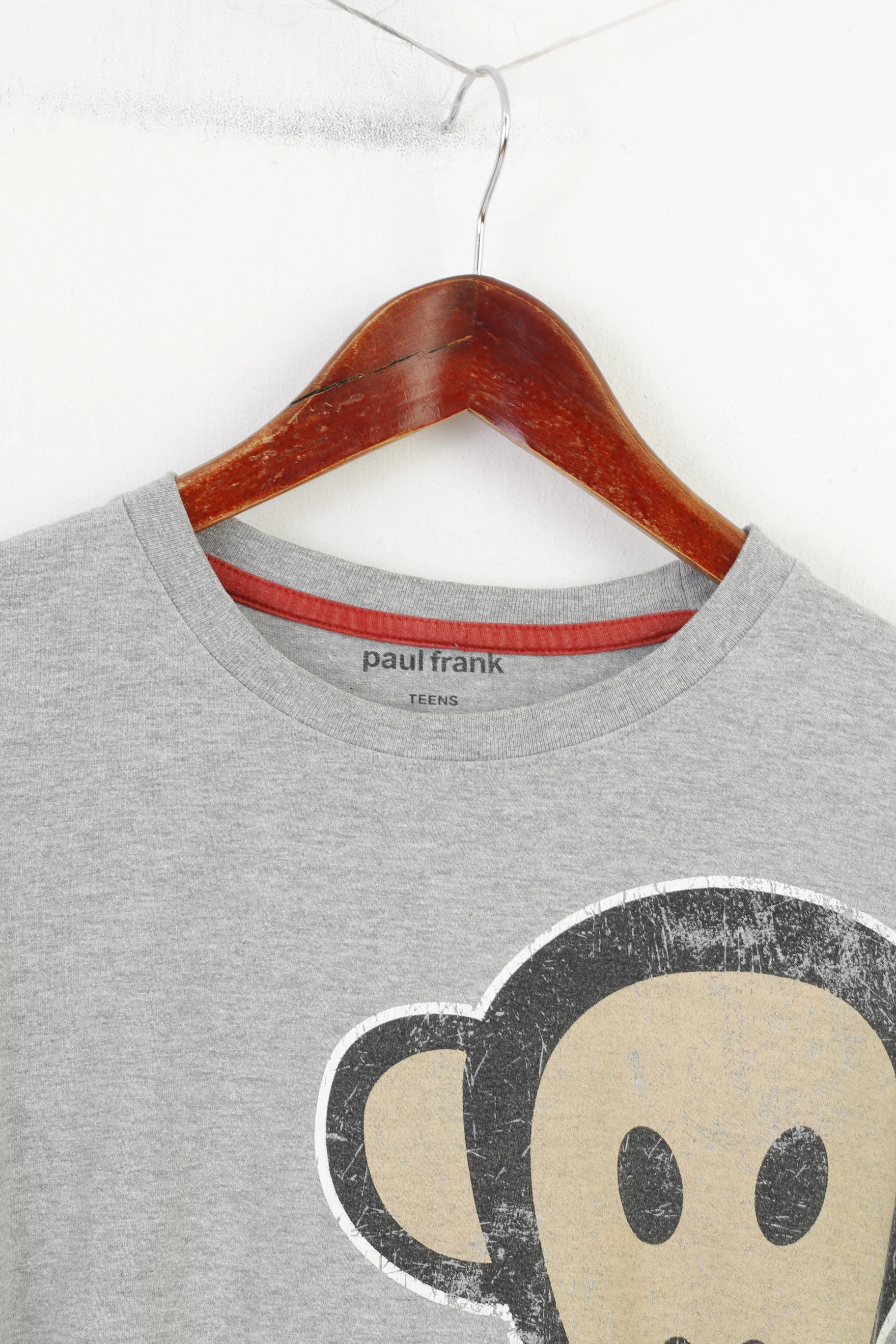 Paul Frank Tenns Boys 16 Age 176 T-Shirt Grey Graphic Big Logo Monkey Cotton Crew Neck Short Sleeve Top - Image 2