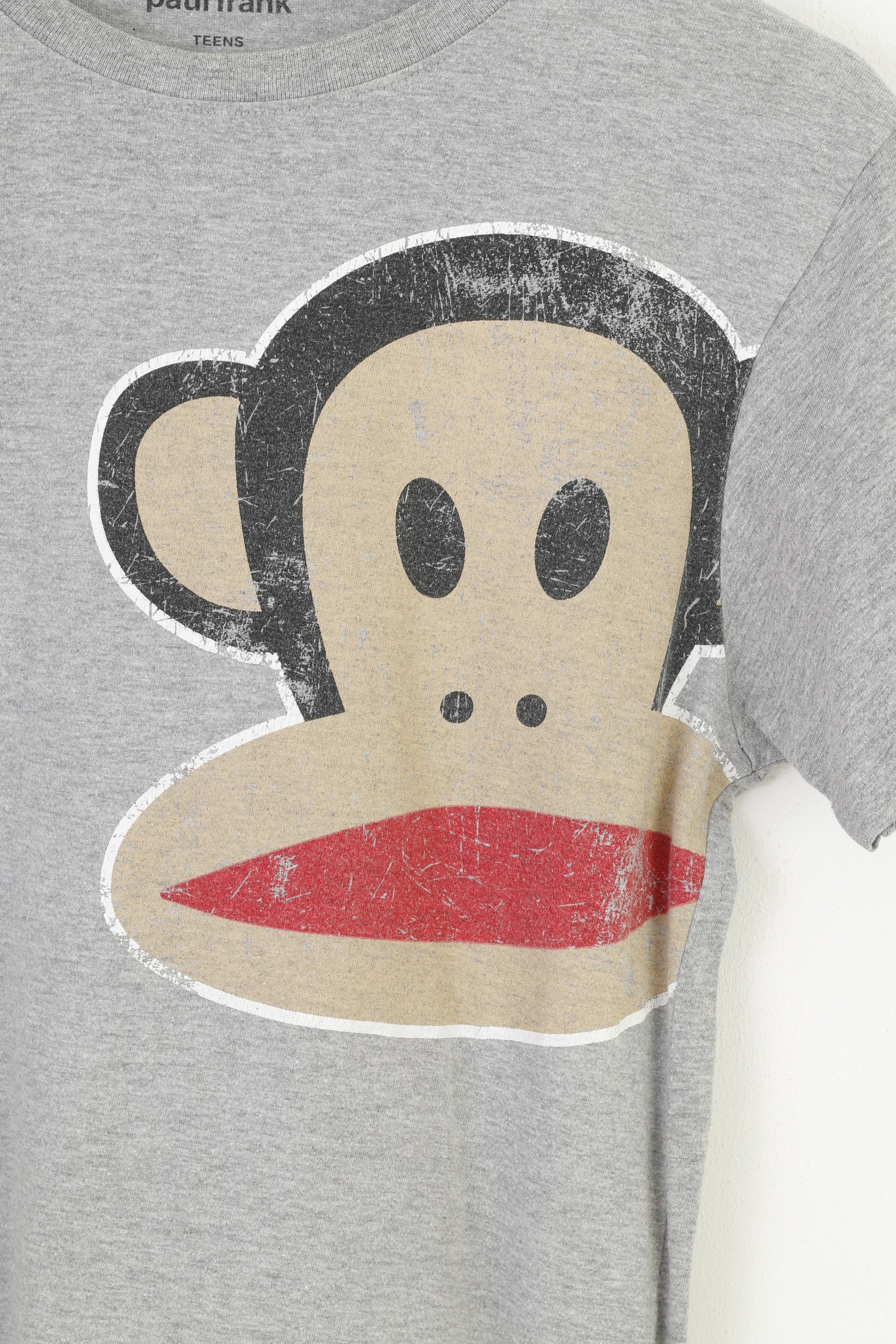 Paul Frank Tenns Boys 16 Age 176 T-Shirt Grey Graphic Big Logo Monkey Cotton Crew Neck Short Sleeve Top - Image 4
