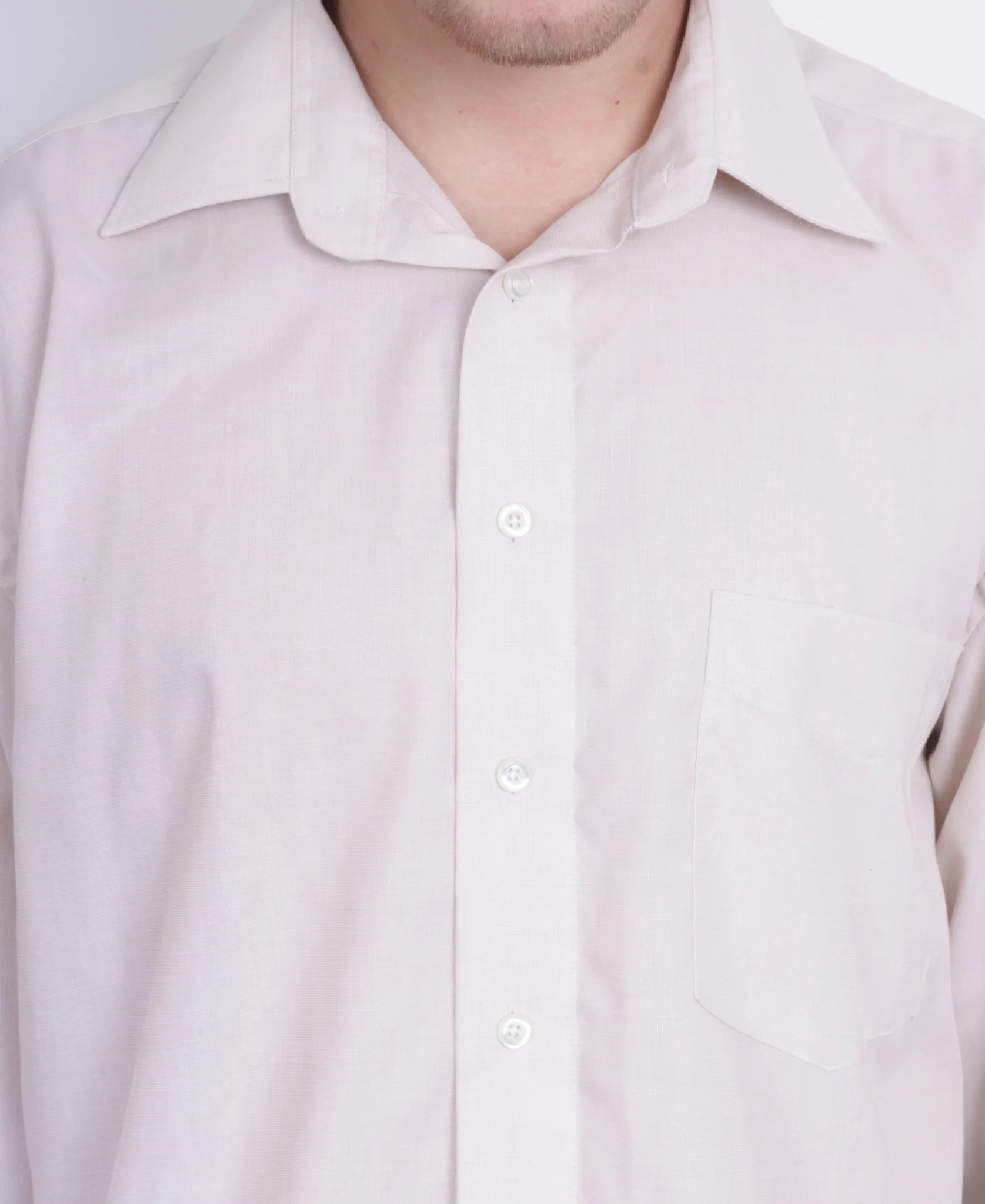 Paul R. Smith Mens 41 M Casual Shirt Beige Long Sleeve Cotton - Image 3