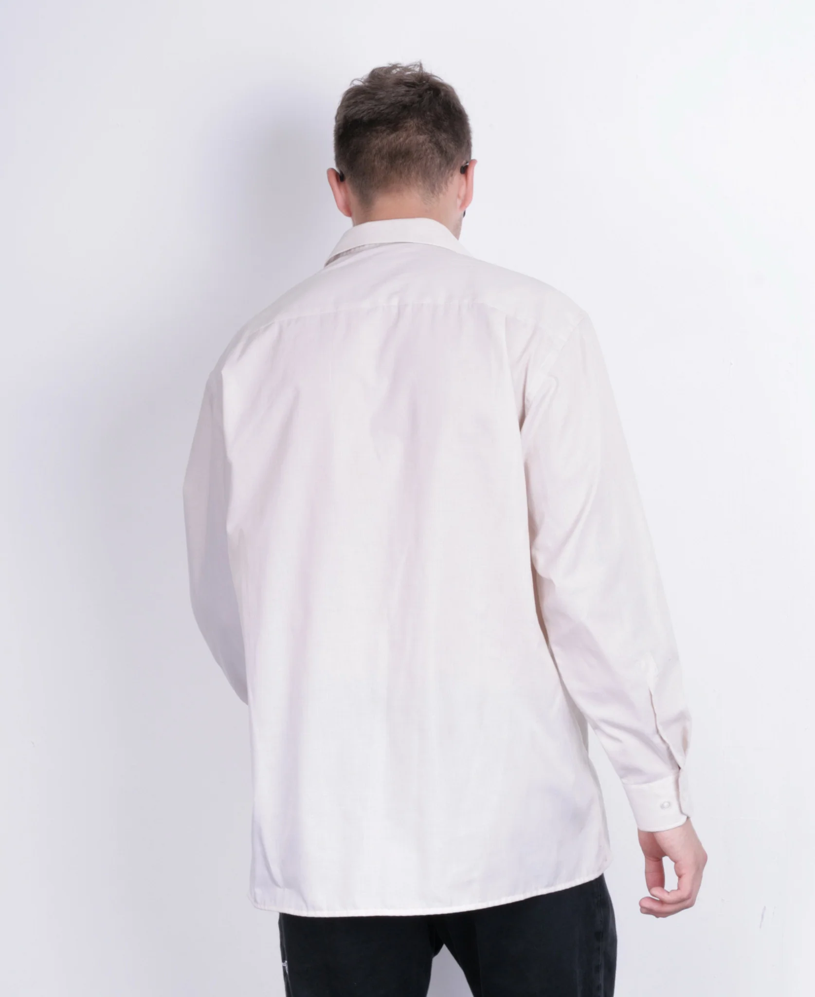 Paul R. Smith Mens 41 M Casual Shirt Beige Long Sleeve Cotton - Image 5