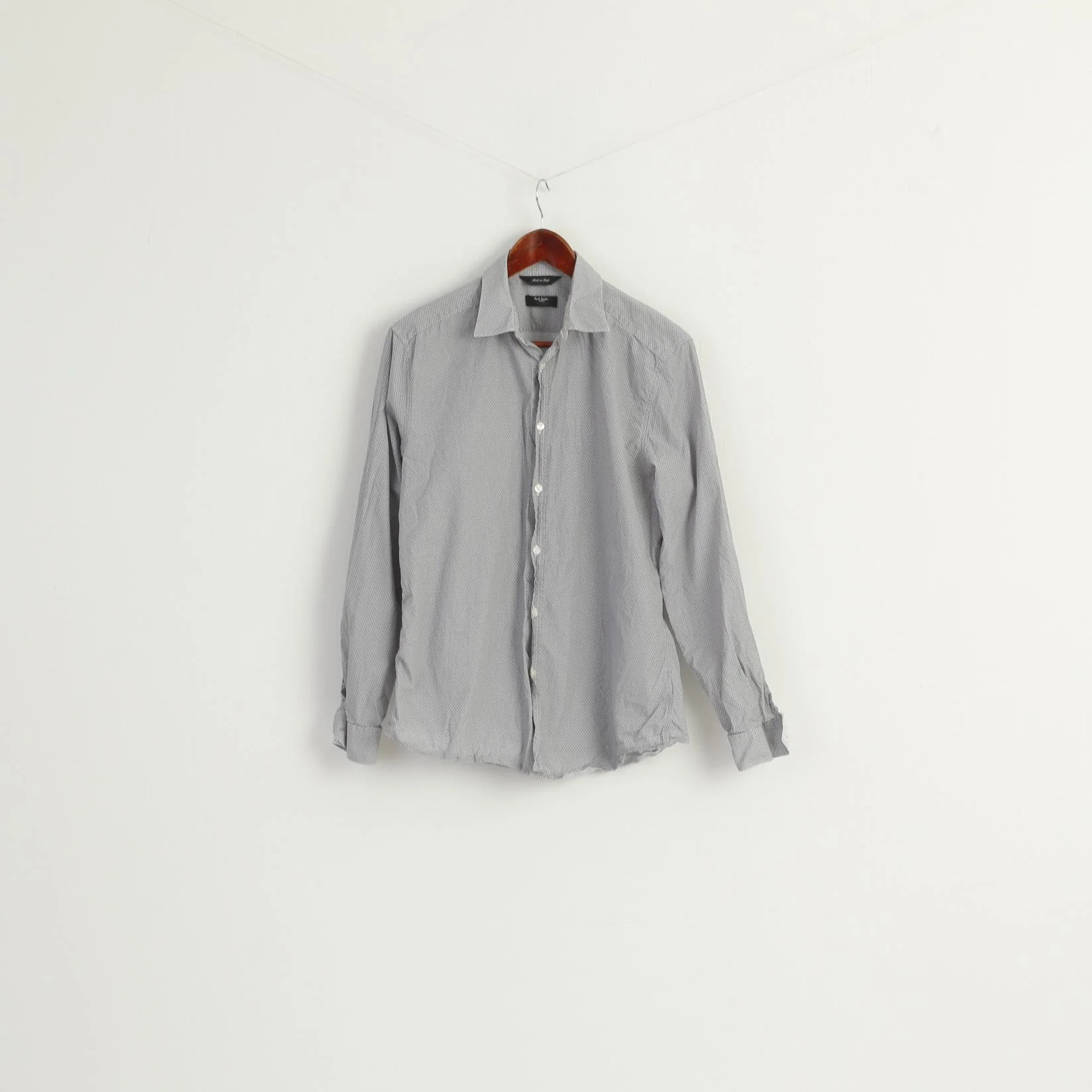 Paul Smith Men 15.5 39 M Casual Shirt Blue Cotton Printed Made in Italy Top - Image 2