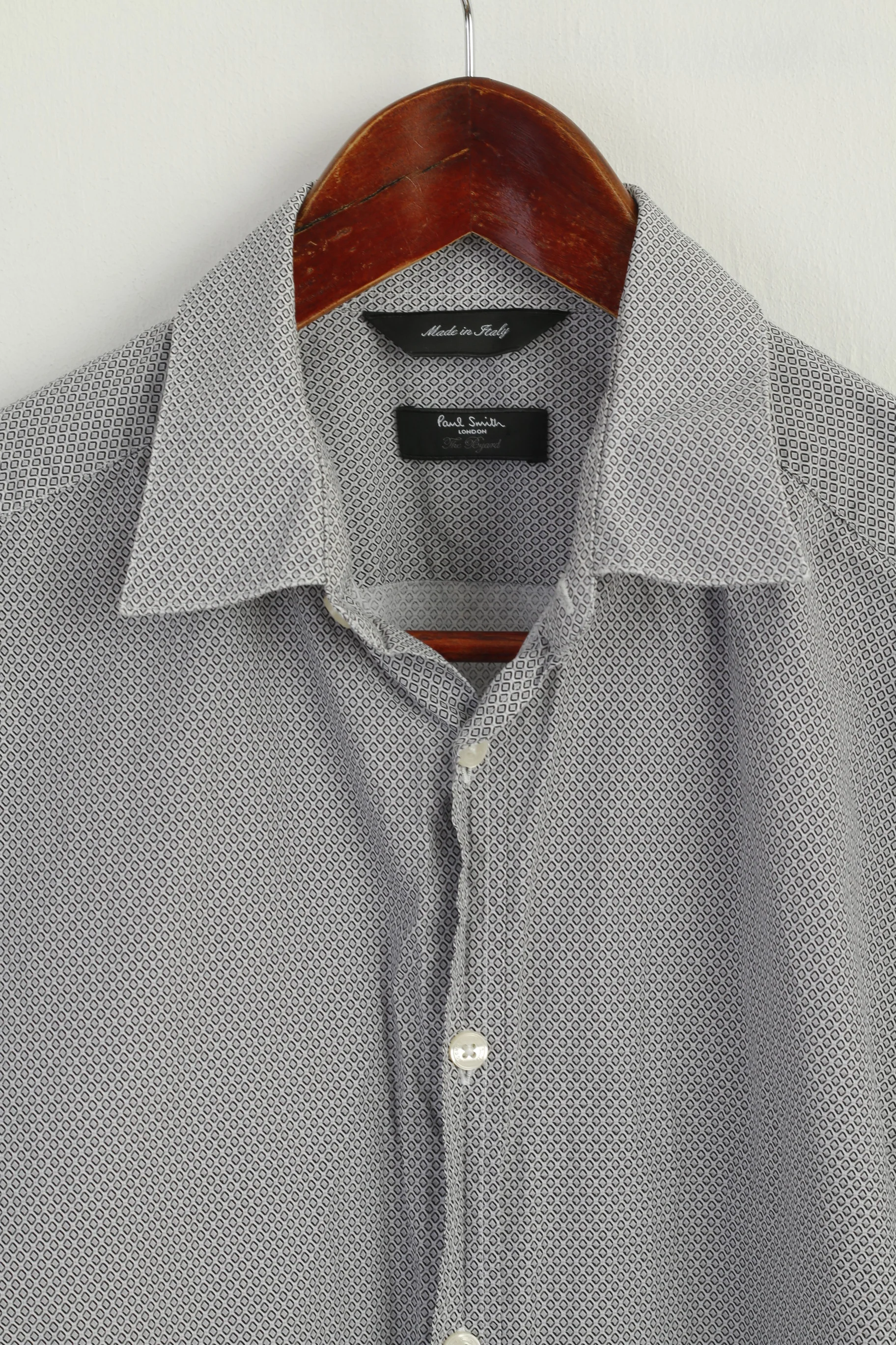 Paul Smith Men 15.5 39 M Casual Shirt Blue Cotton Printed Made in Italy Top - Image 3
