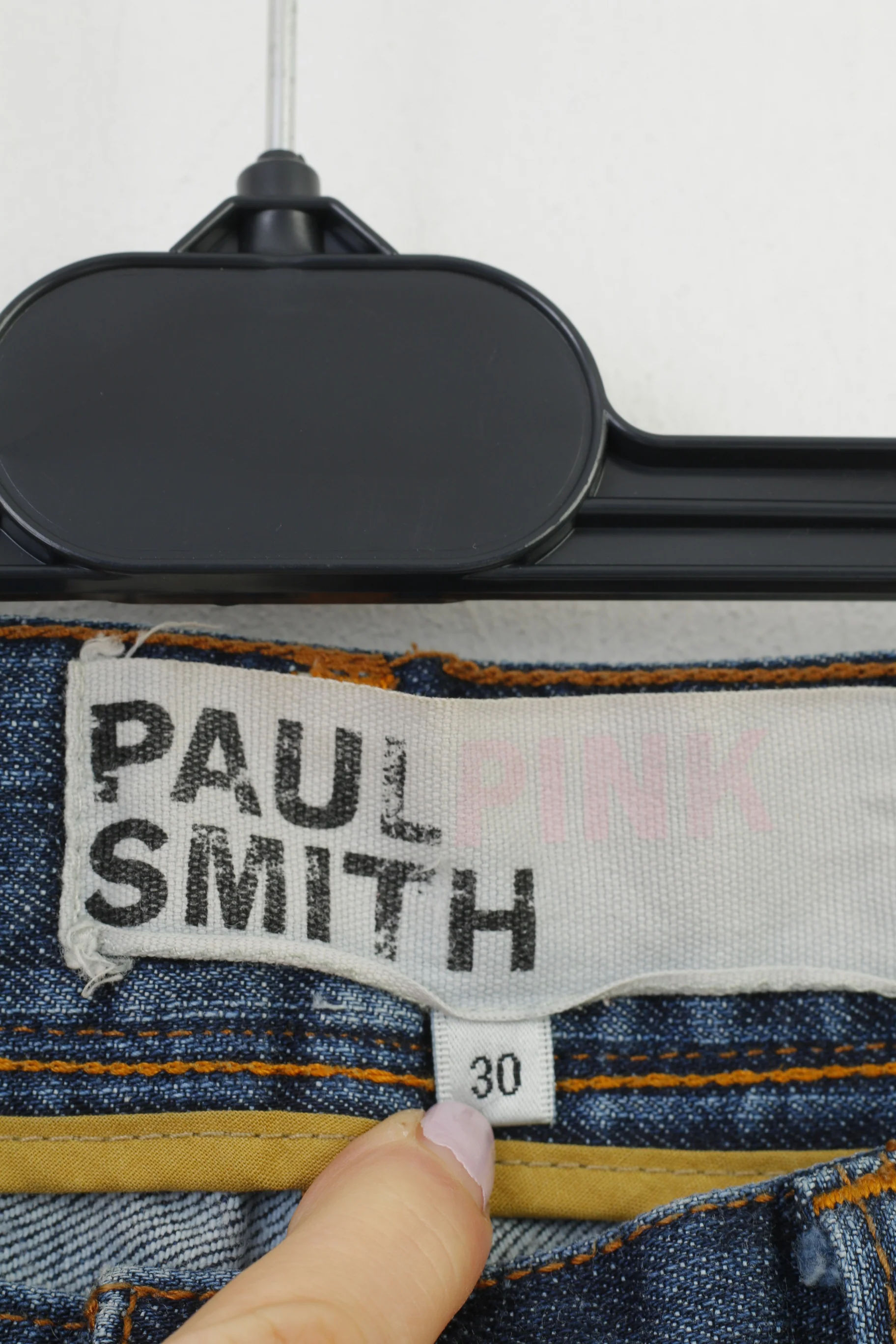 Paul Smith Pink Women 30 Trousers Denim Jeans Blue Cotton Vintage Low Waist Pants - Image 4