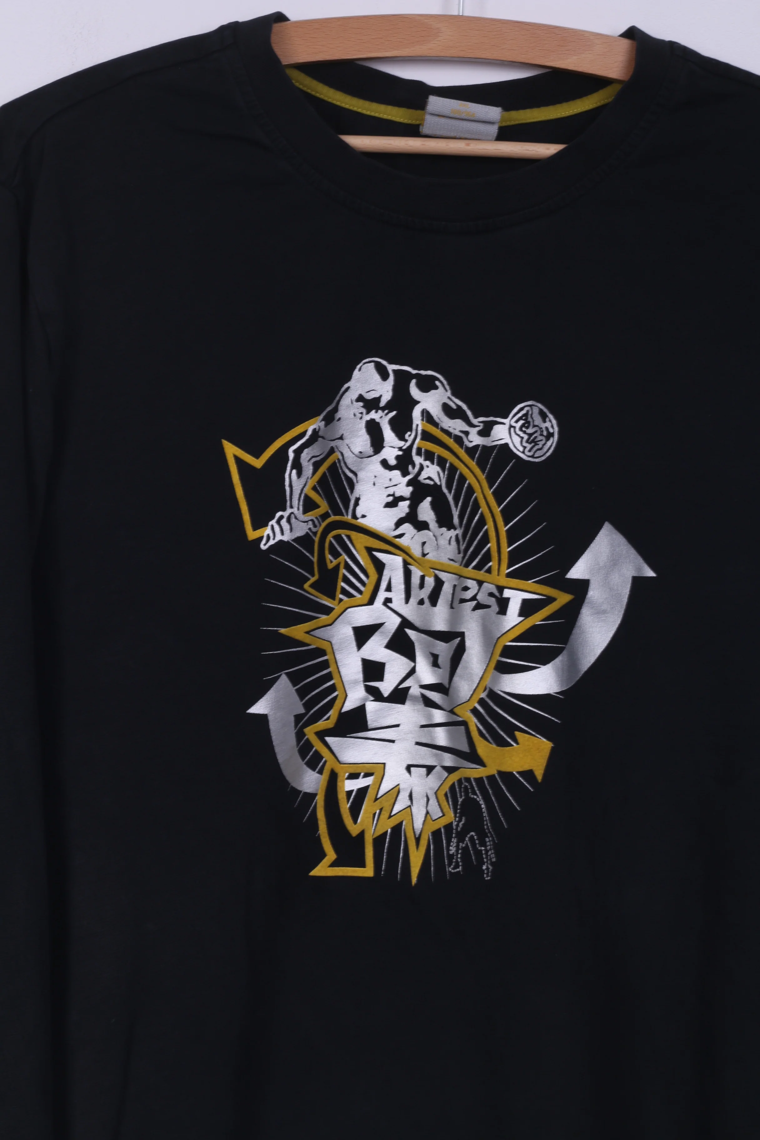 Peak Basketball Youth 3XL(Mens L) Graphic Shirt Long Sleeve Black Crew Neck - Image 3