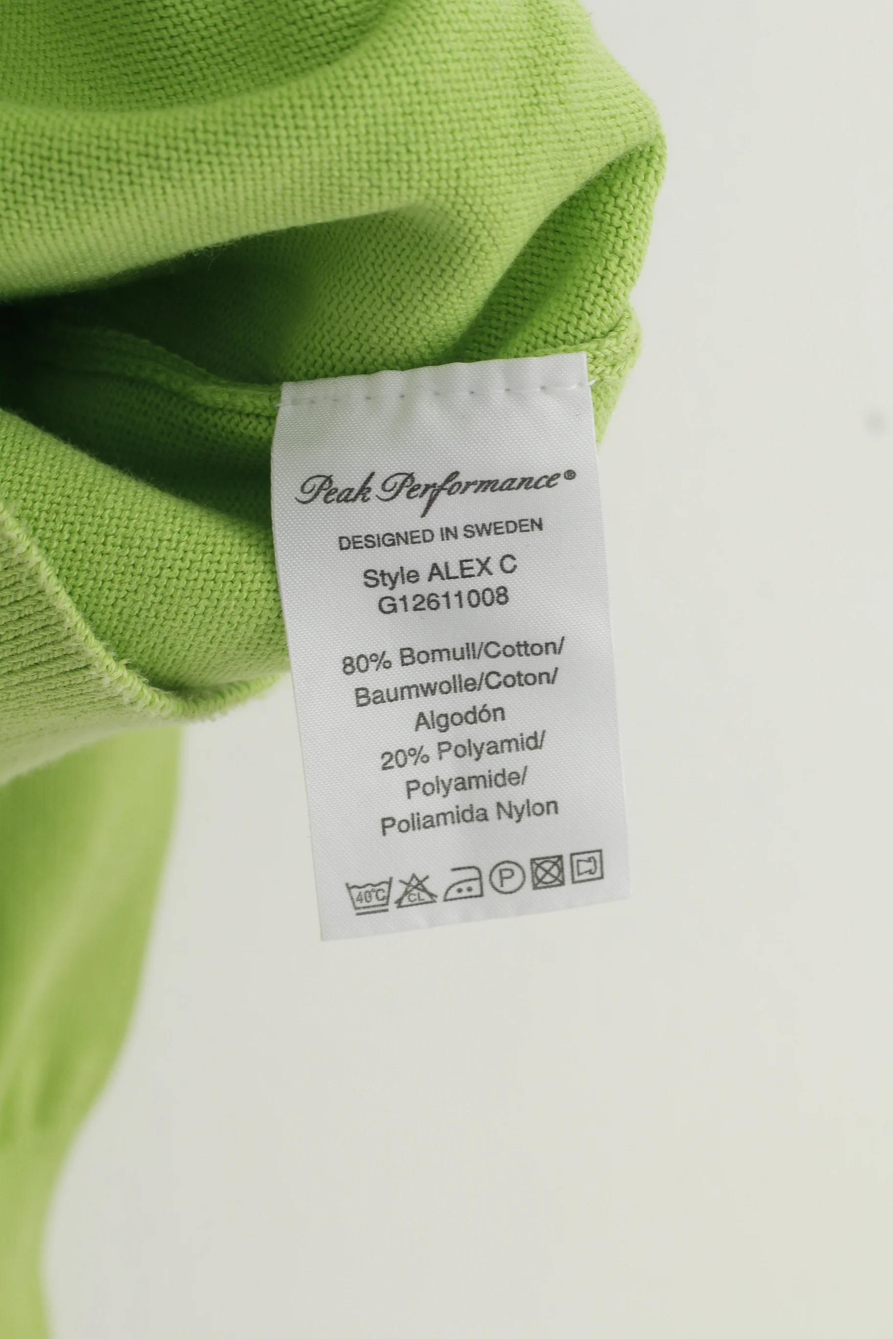 Peak Performance Men M Jumper Green Cotton Crew Neck Sweater Logo Nature Vintage Top - Image 6